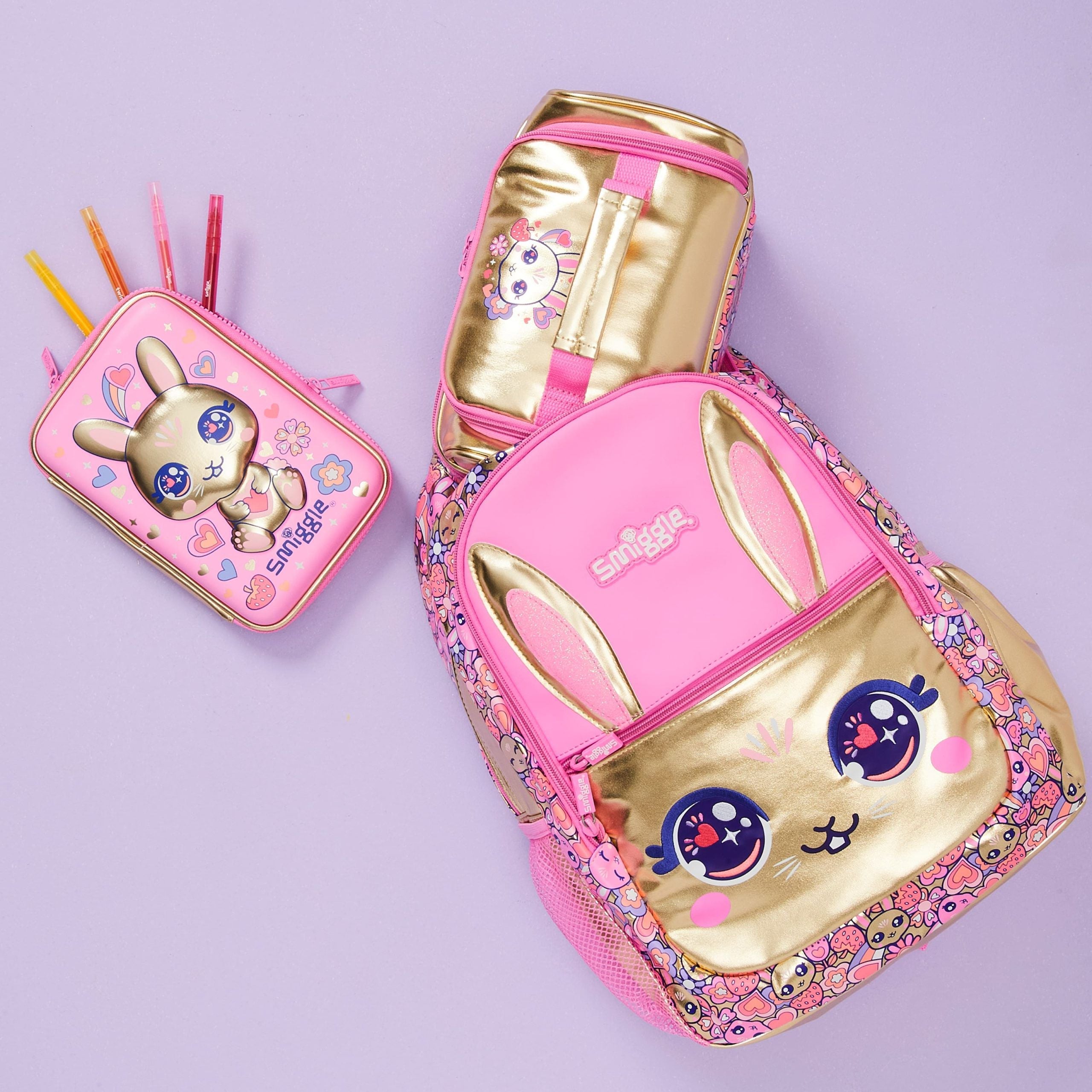 Smiggle - 3D Kabartmalı Altın Budz Karakterli Kalem Kutusu