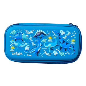 Smiggle - 3D Kabartmalı Hardtop Mavi Küçük Kalem Kutusu