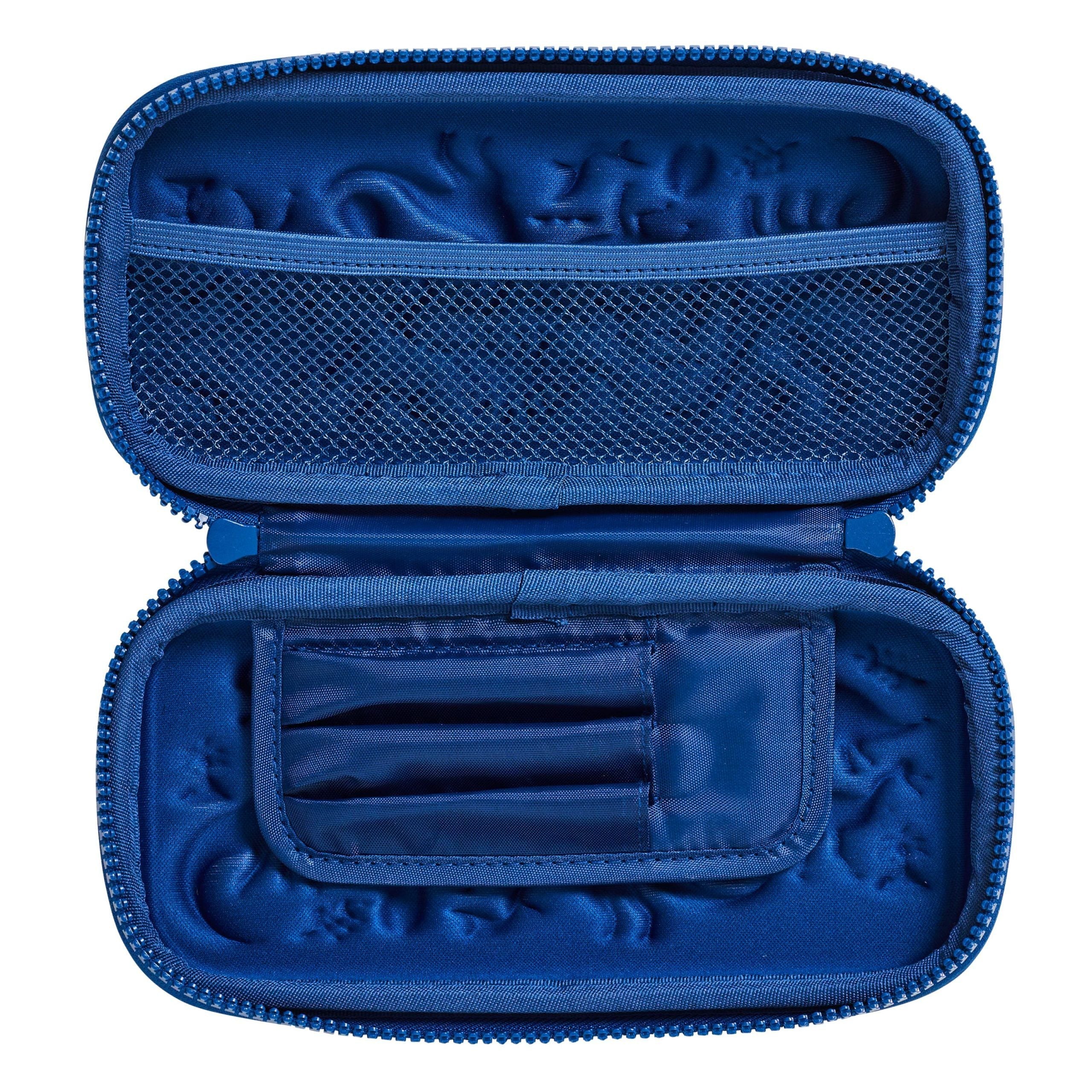 Smiggle - 3D Kabartmalı Hardtop Mavi Küçük Kalem Kutusu