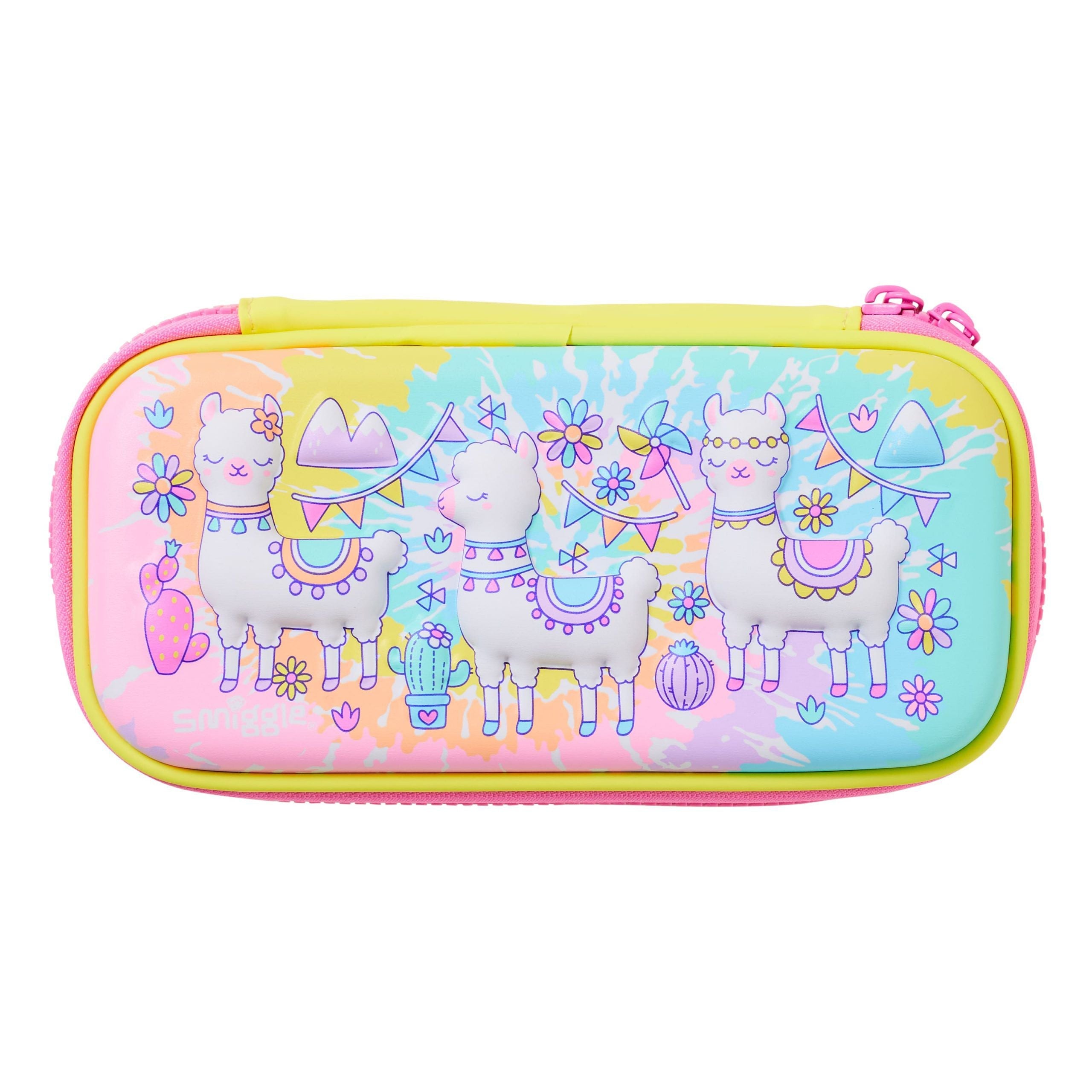 Smiggle - 3D Kabartmalı Hardtop Sarı Küçük Kalem Kutusu