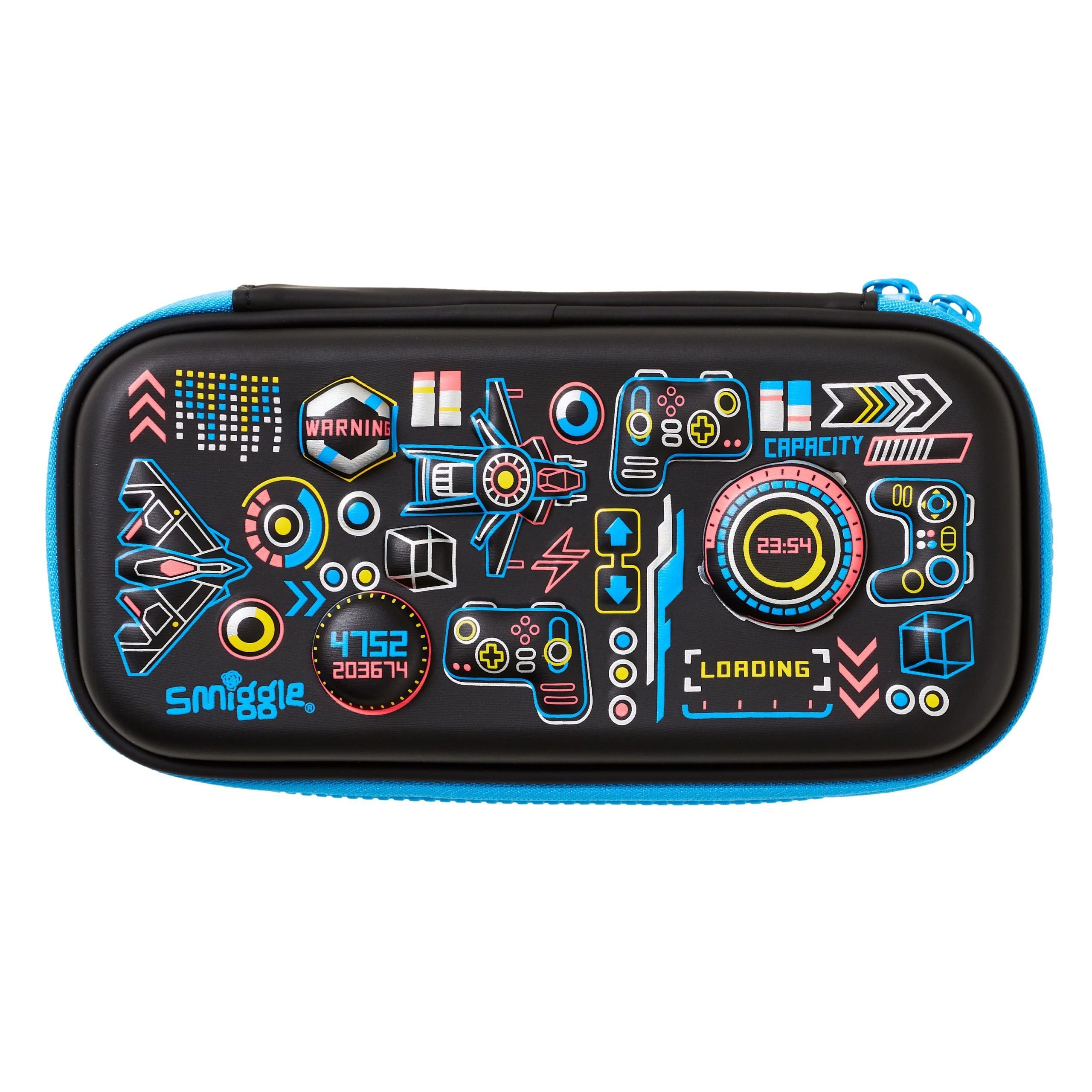Smiggle - 3D Kabartmalı Hardtop Siyah Küçük Kalem Kutusu