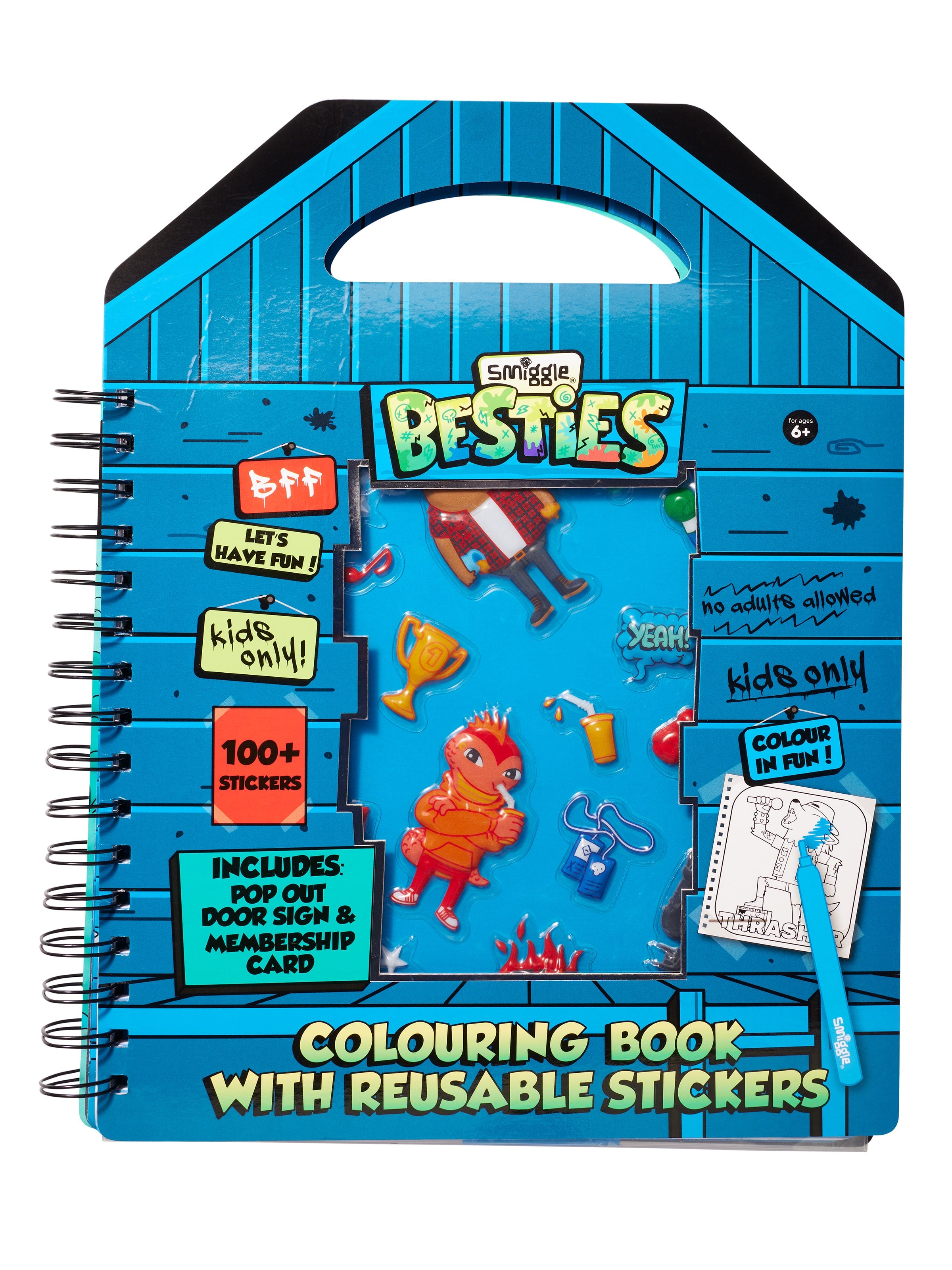 Smiggle - Libro de Colorear Reutilizable con Stickers para Mejores Amigos