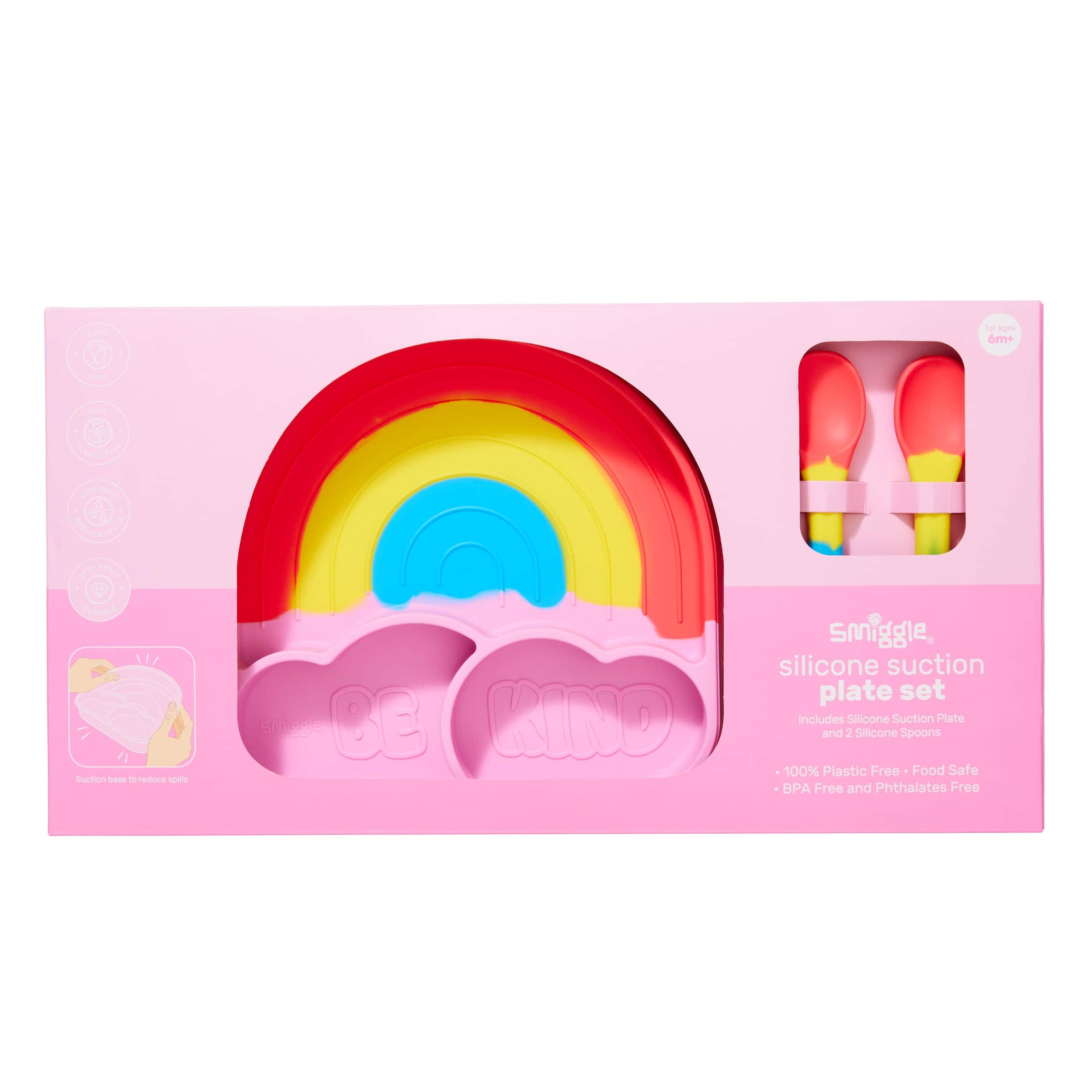 Smiggle - Ensemble d'assiettes alimentaires en silicone Big Dream