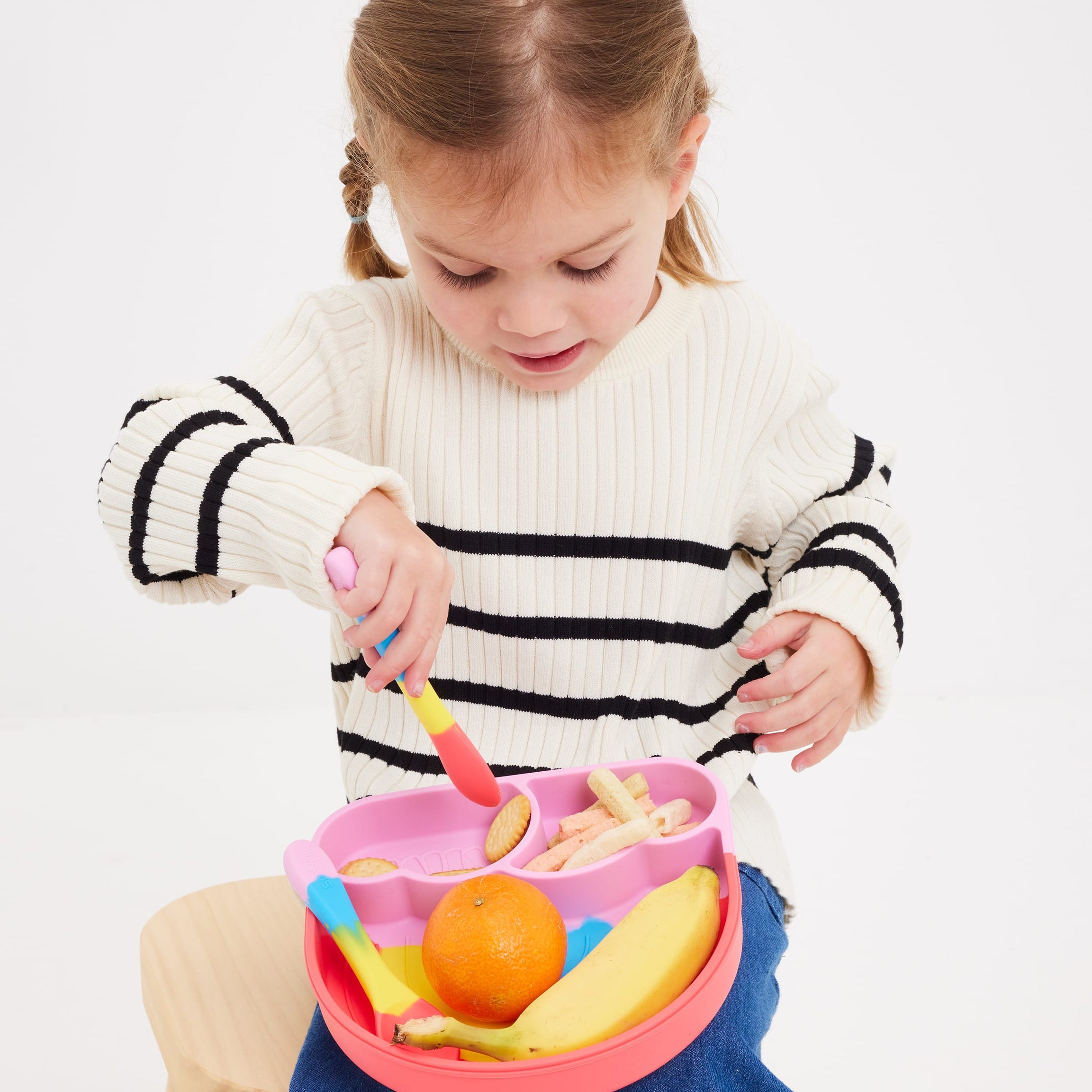 Smiggle - Ensemble d'assiettes alimentaires en silicone Big Dream