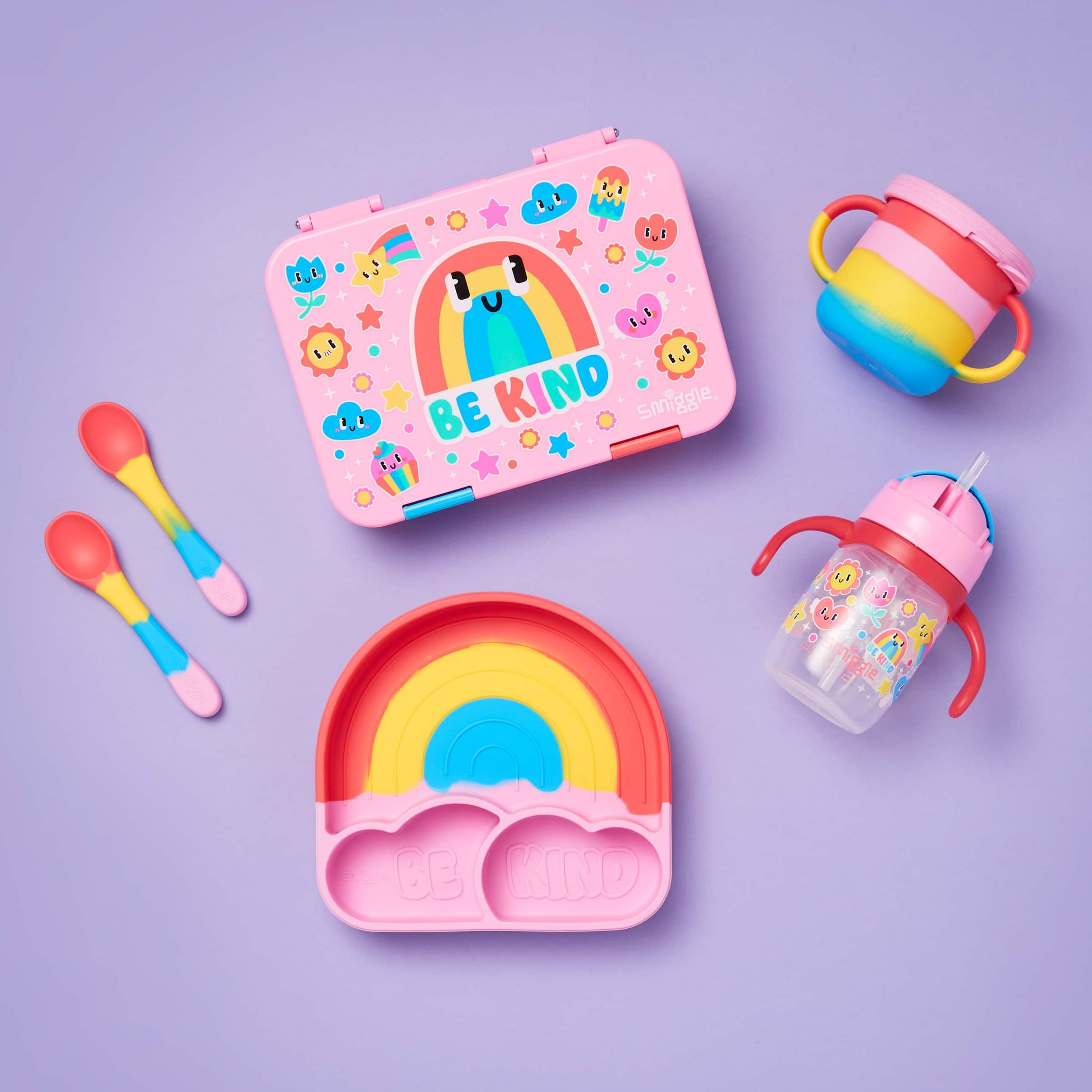 Smiggle - Ensemble d'assiettes alimentaires en silicone Big Dream