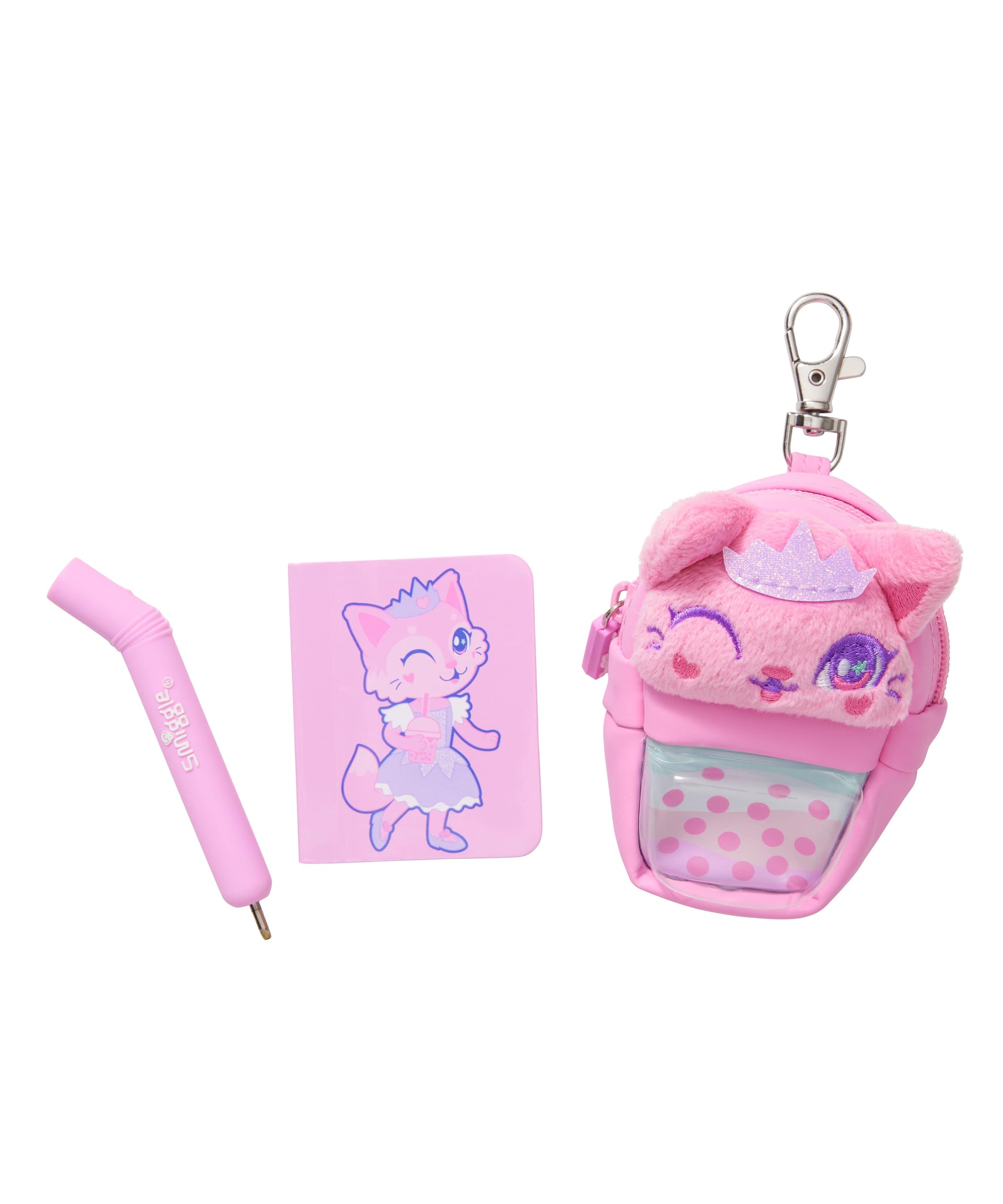 Smiggle - Chaveiro Mini Caneta e Caderno Bubble Time