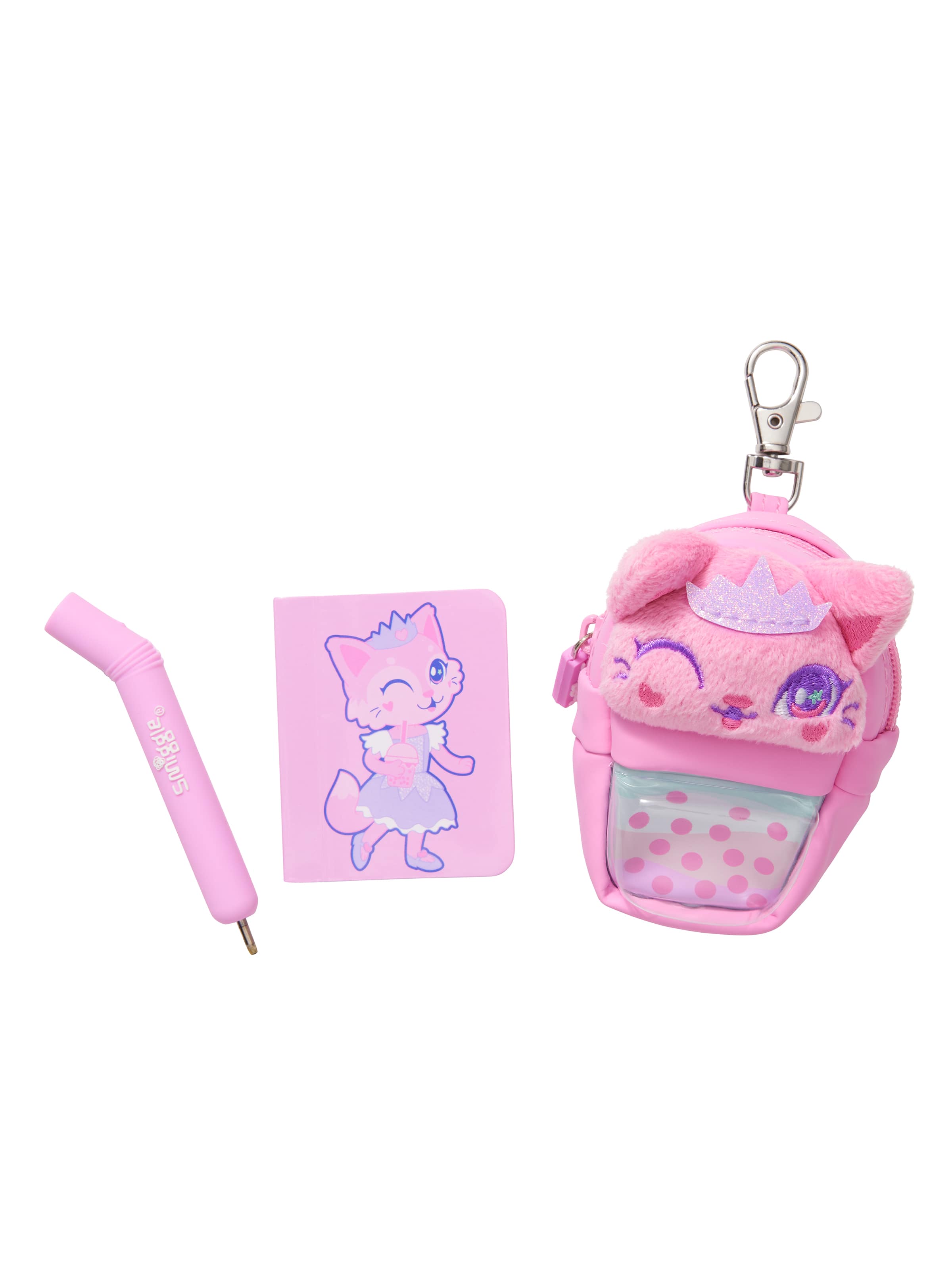 Smiggle - Chaveiro Mini Caneta e Caderno Bubble Time