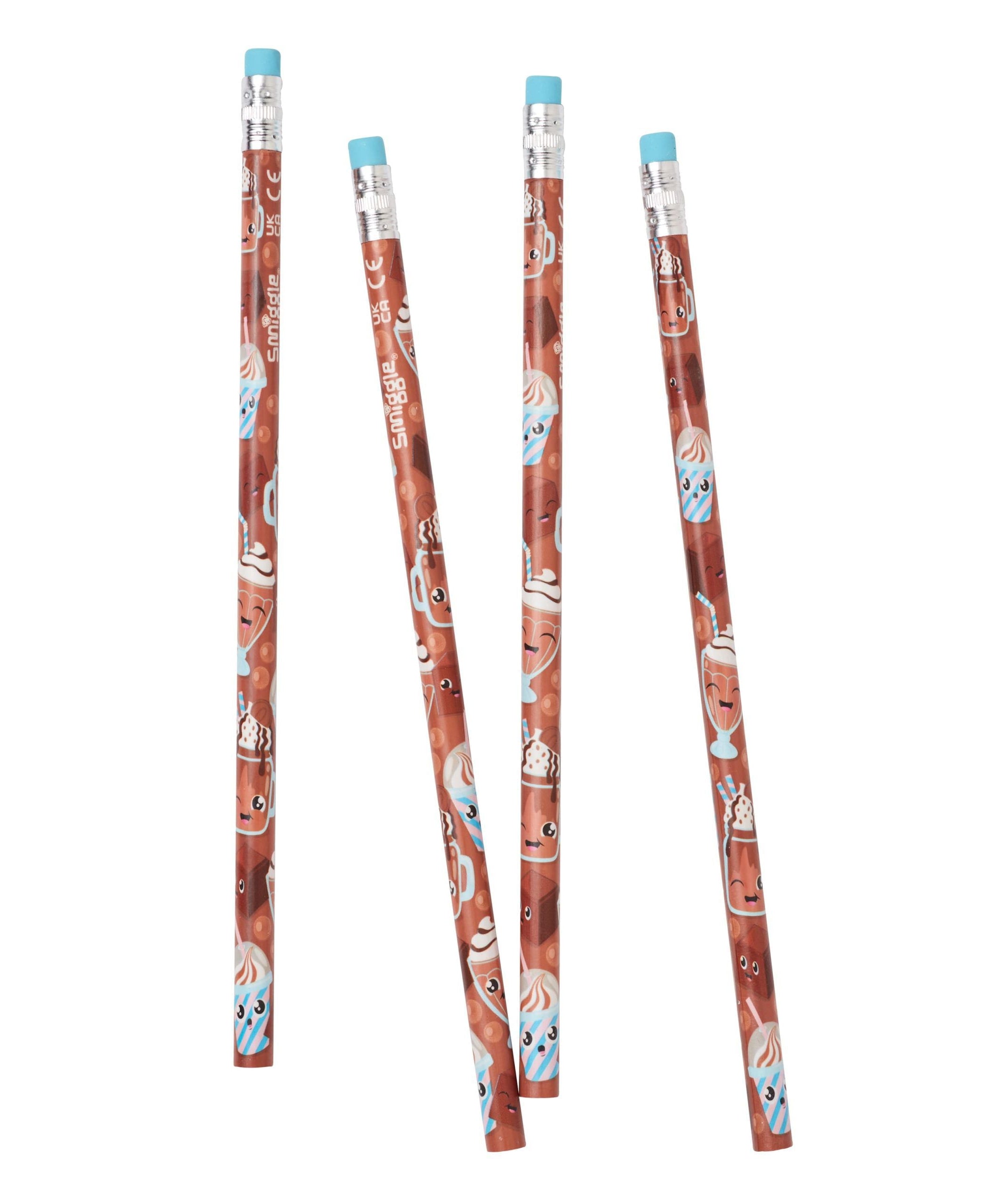 Smiggle - Çikolatalı Milkshake Kokulu Kalem 4lü Paket - Dinossi