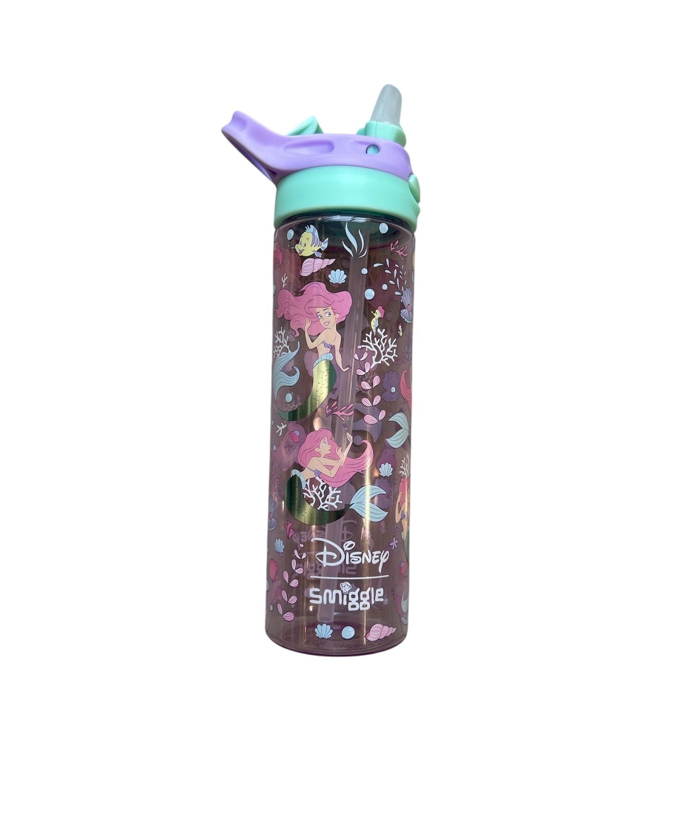 Smiggle - Disney Ariel BPAsız Otomatik Pipetli 650ML Suluk