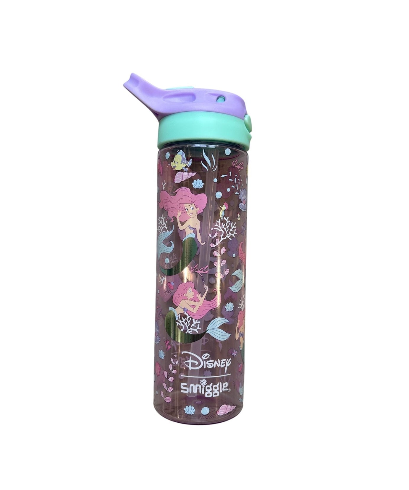 Smiggle - Disney Ariel 无BPA自动吸管650ML水壶