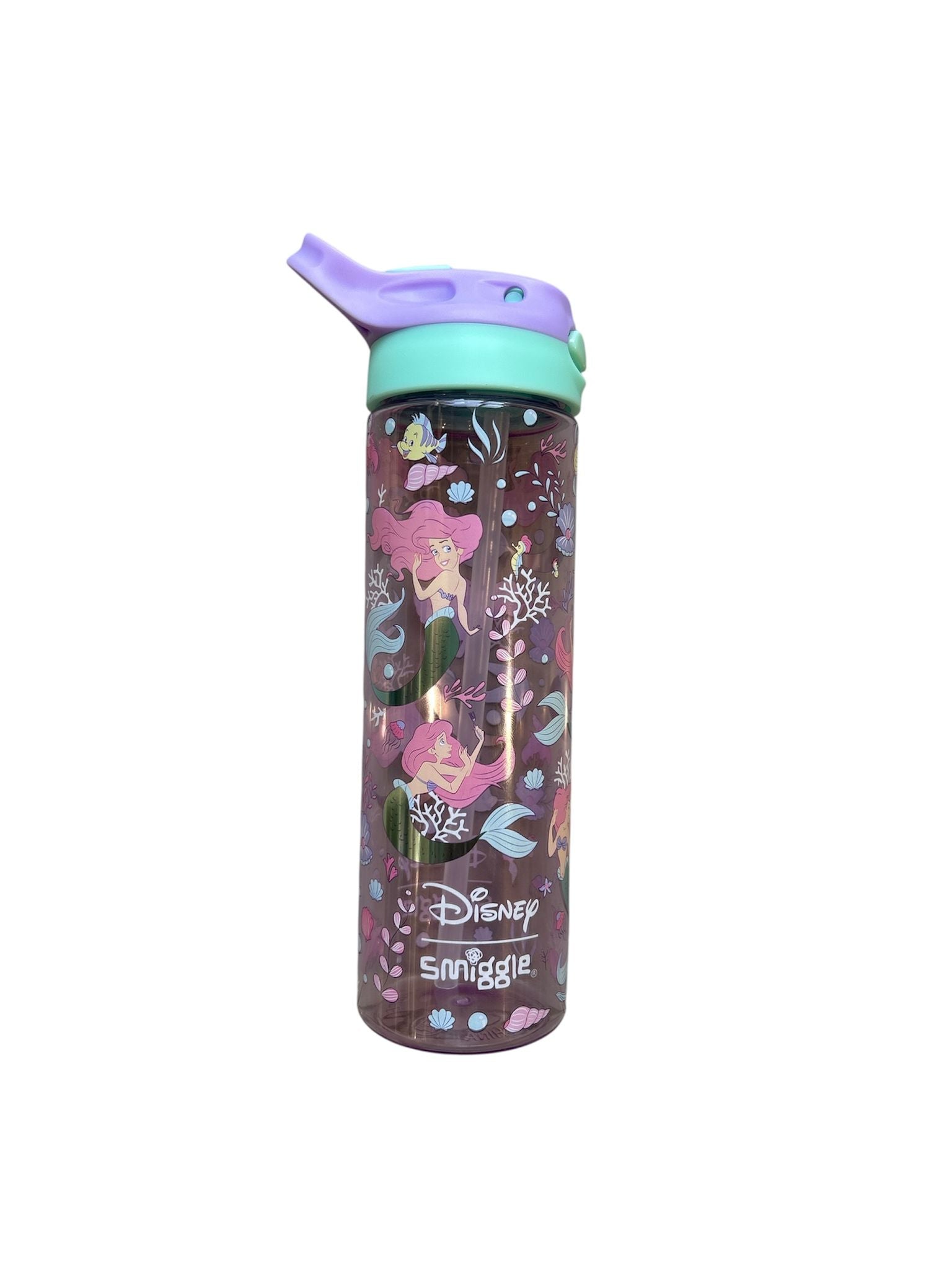 Smiggle - Disney Ariel 无BPA自动吸管650ML水壶