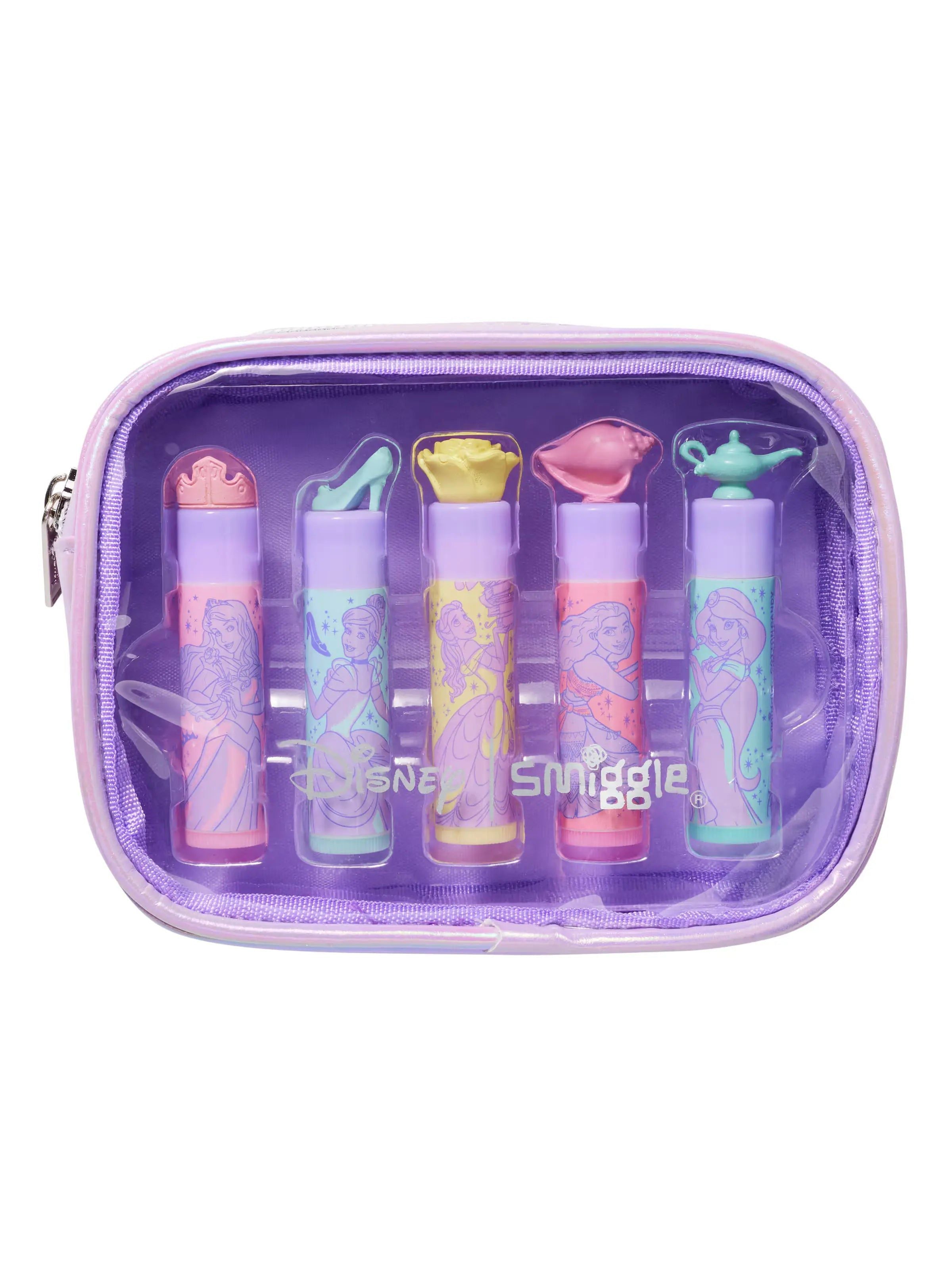 Smiggle – Disney Princess 5er-Pack Lippenbalsam-Set und Tasche