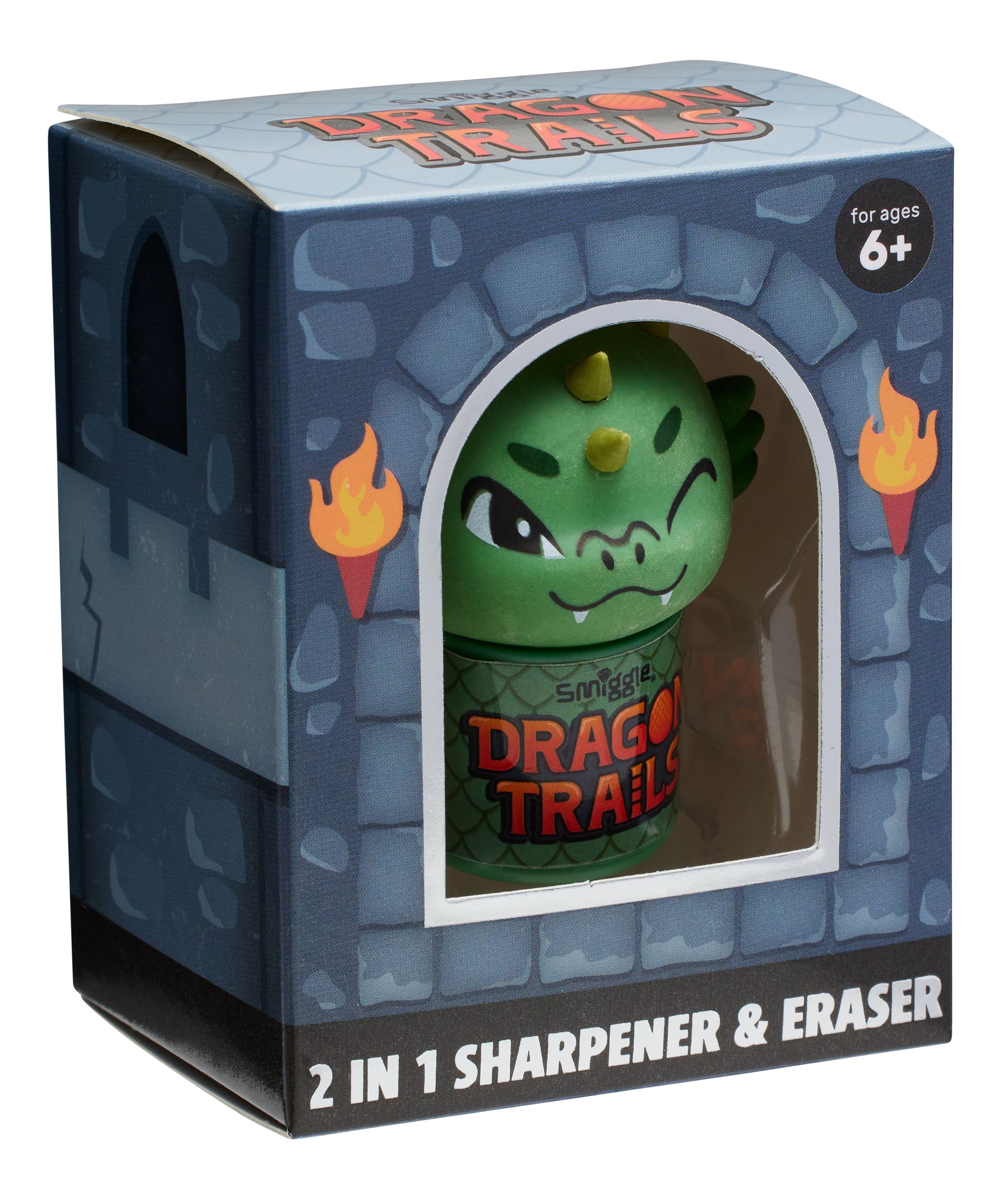 Smiggle - Dragon Trails 2'si 1 Arada Kalemtıraş ve Silgi