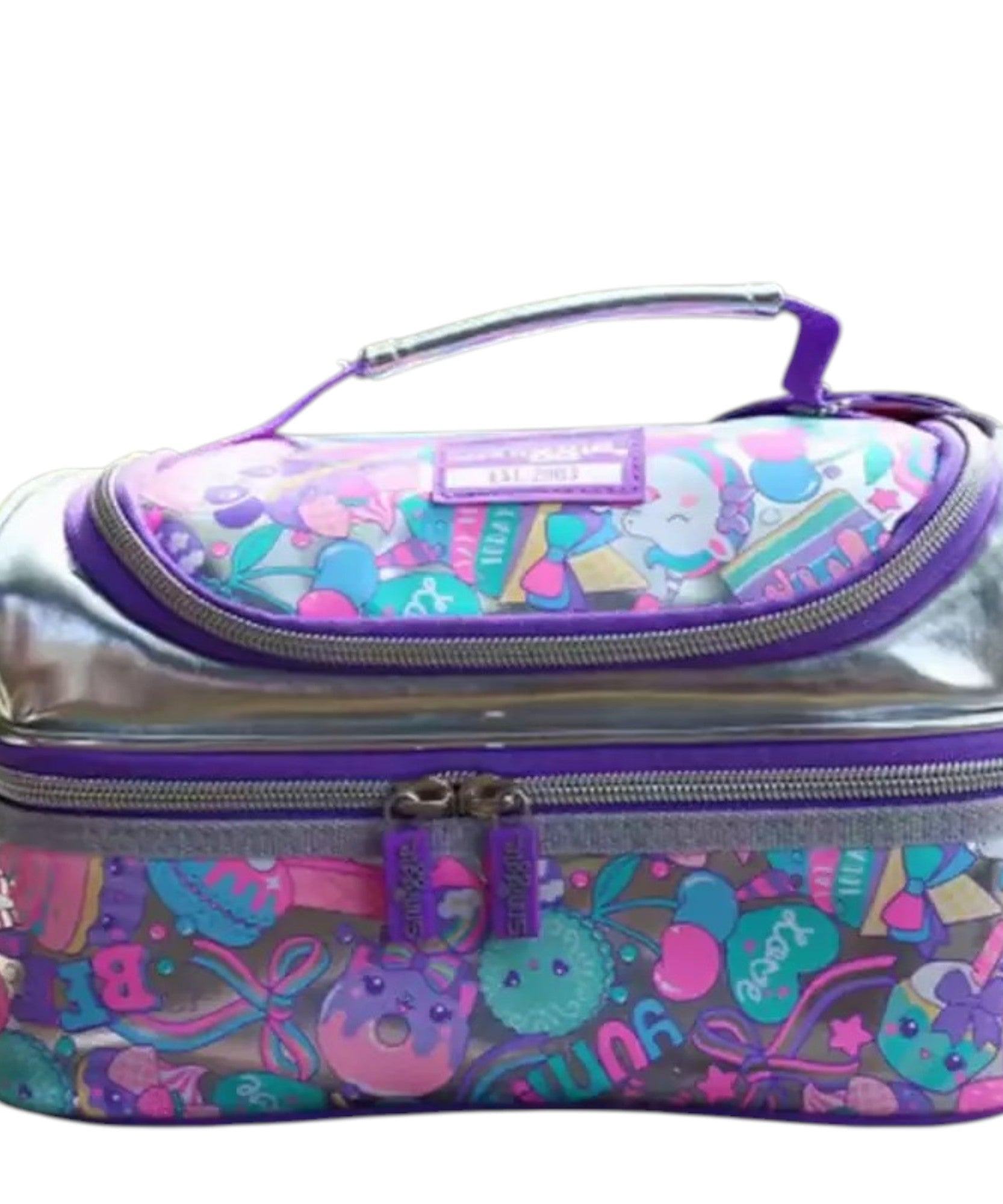 Smiggle - Яркая двуслойная сумка для еды с пайетками