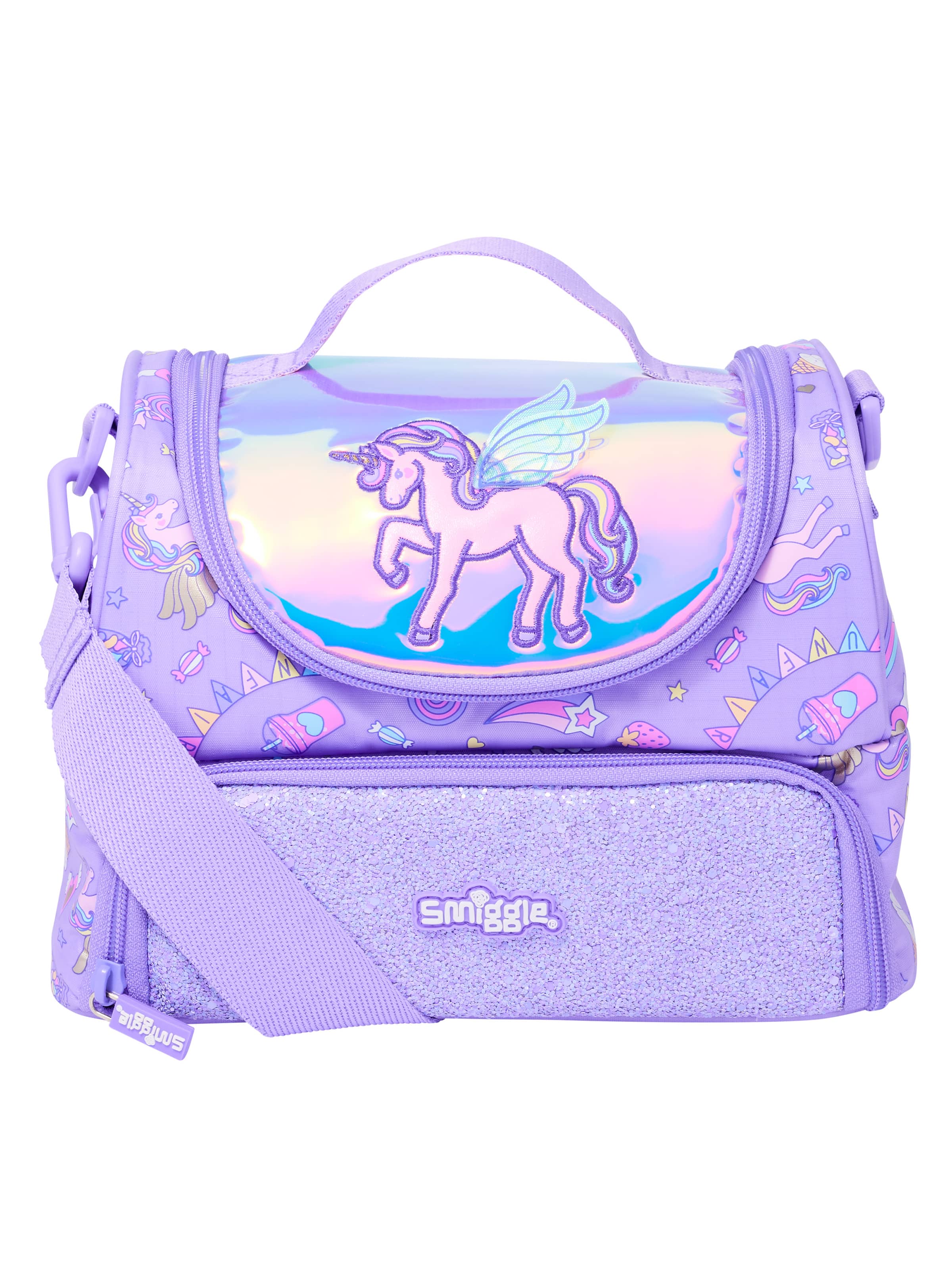 Smiggle - मज़ेदार मेला डबल-स्तरीय भोजन बैग