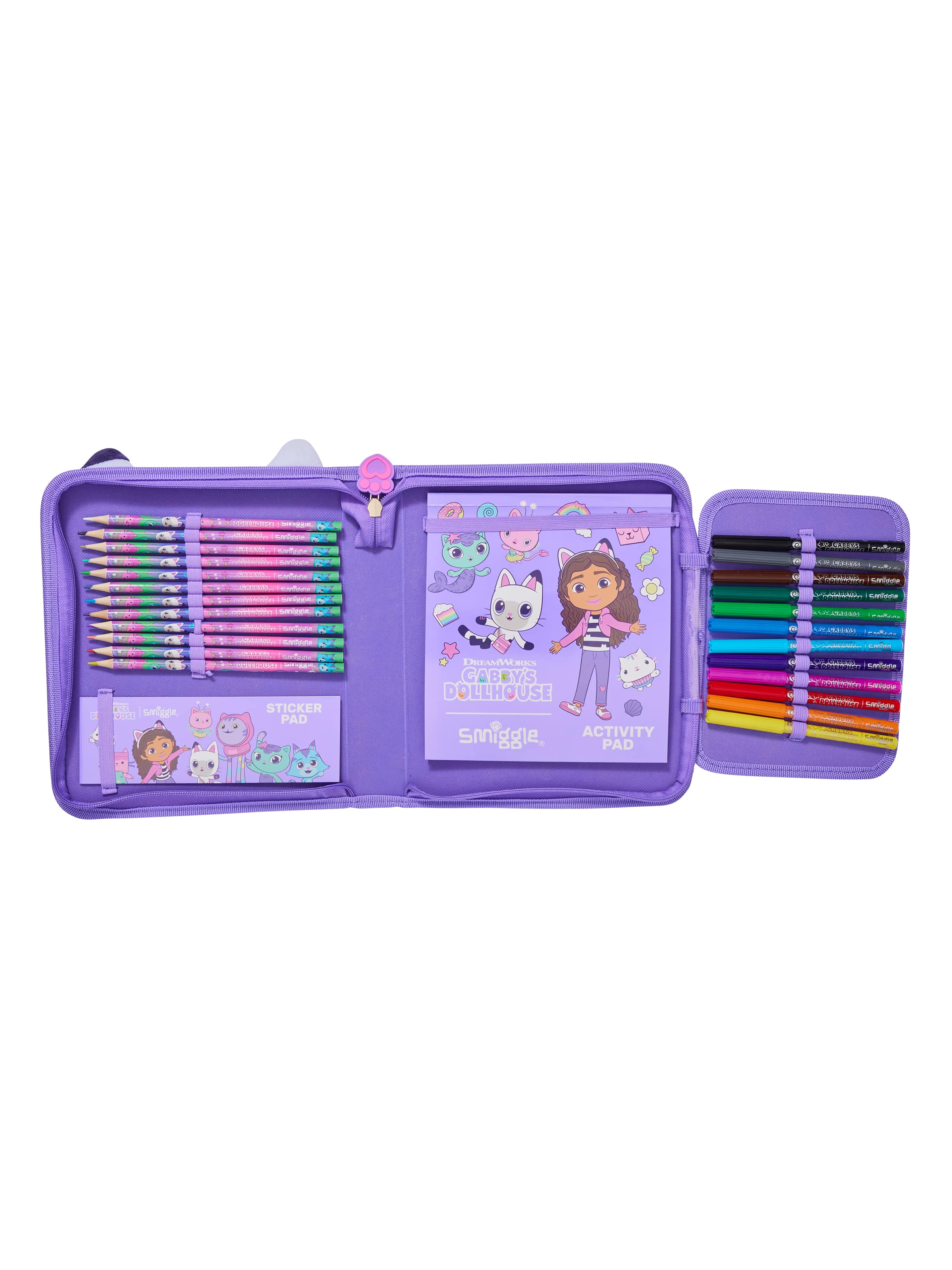 Smiggle - Estuche para lápices y set de papelería de Gabbys Dollhouse