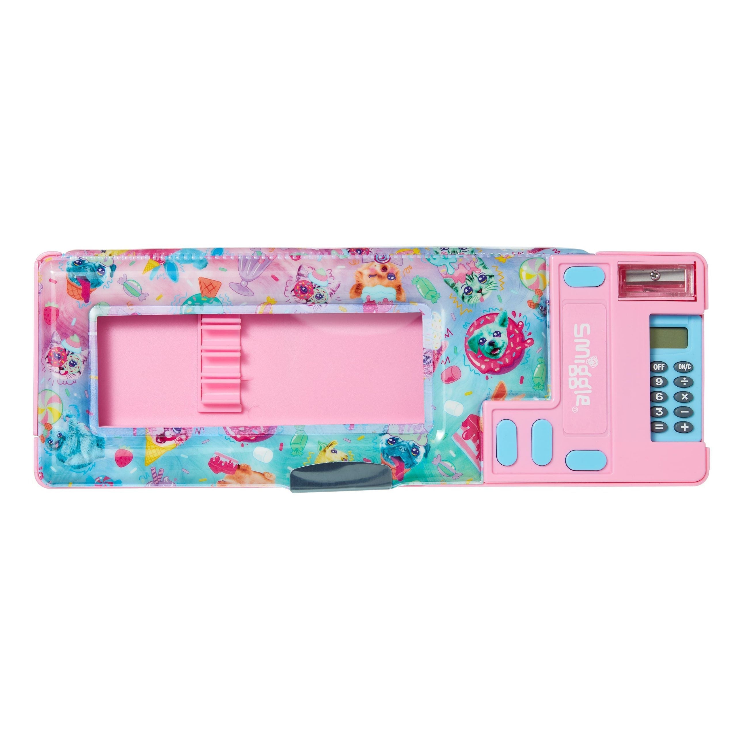Smiggle - Galaxy Neşeli Hayvanlar Hesap Makineli Pop Out Otomatik Kalem Kutusu
