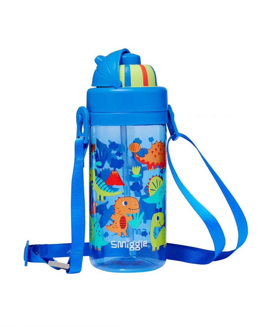 Smiggle - Glide 超小 Dinossi 设计 400 ML 无 BPA 隐藏吸管水壶