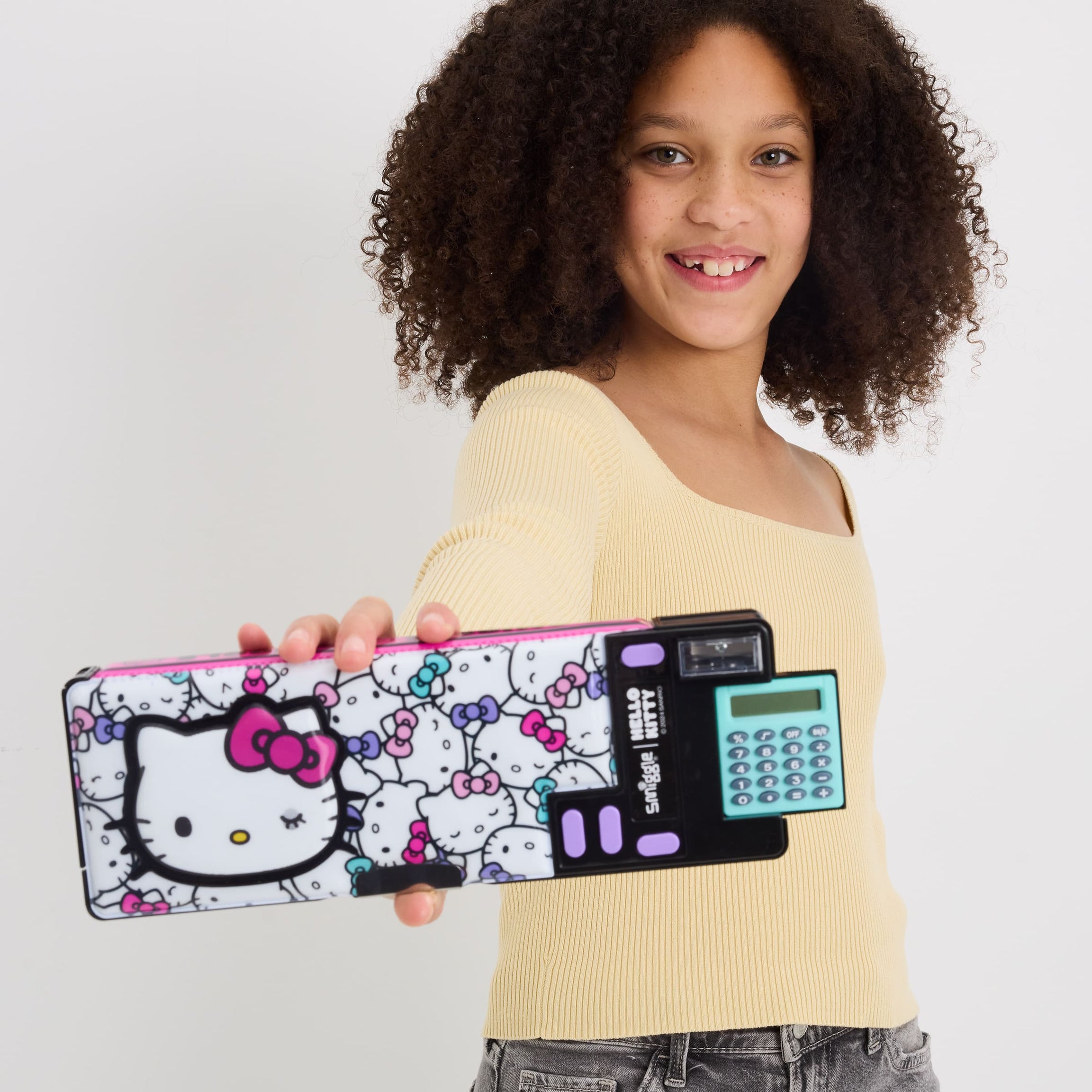 Smiggle - Estojo Automático para Caneta com Calculadora Hello Kitty