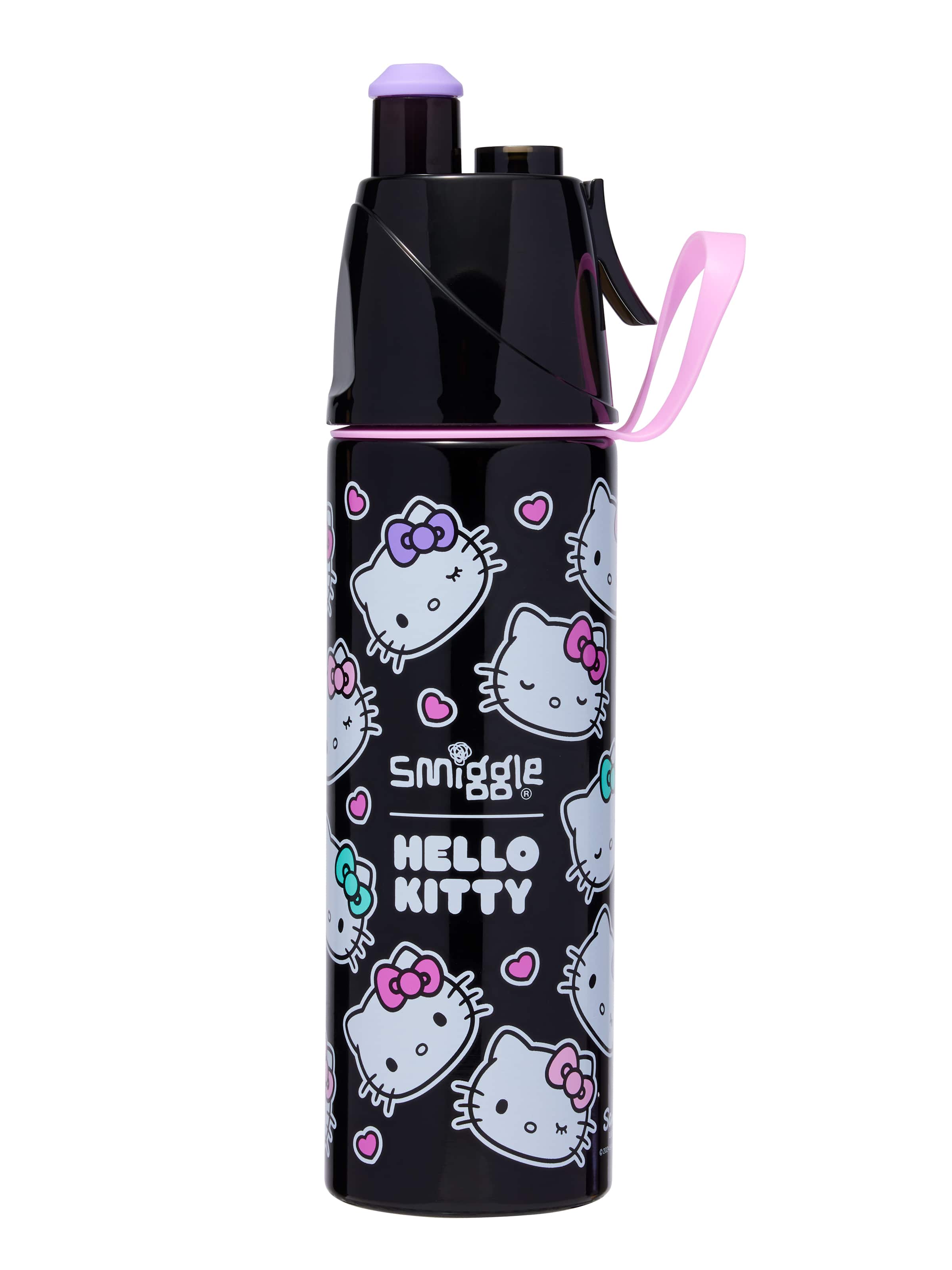Smiggle - زجاجة ماء من الفولاذ المقاوم للصدأ 500ML برشاش هيلو كيتي