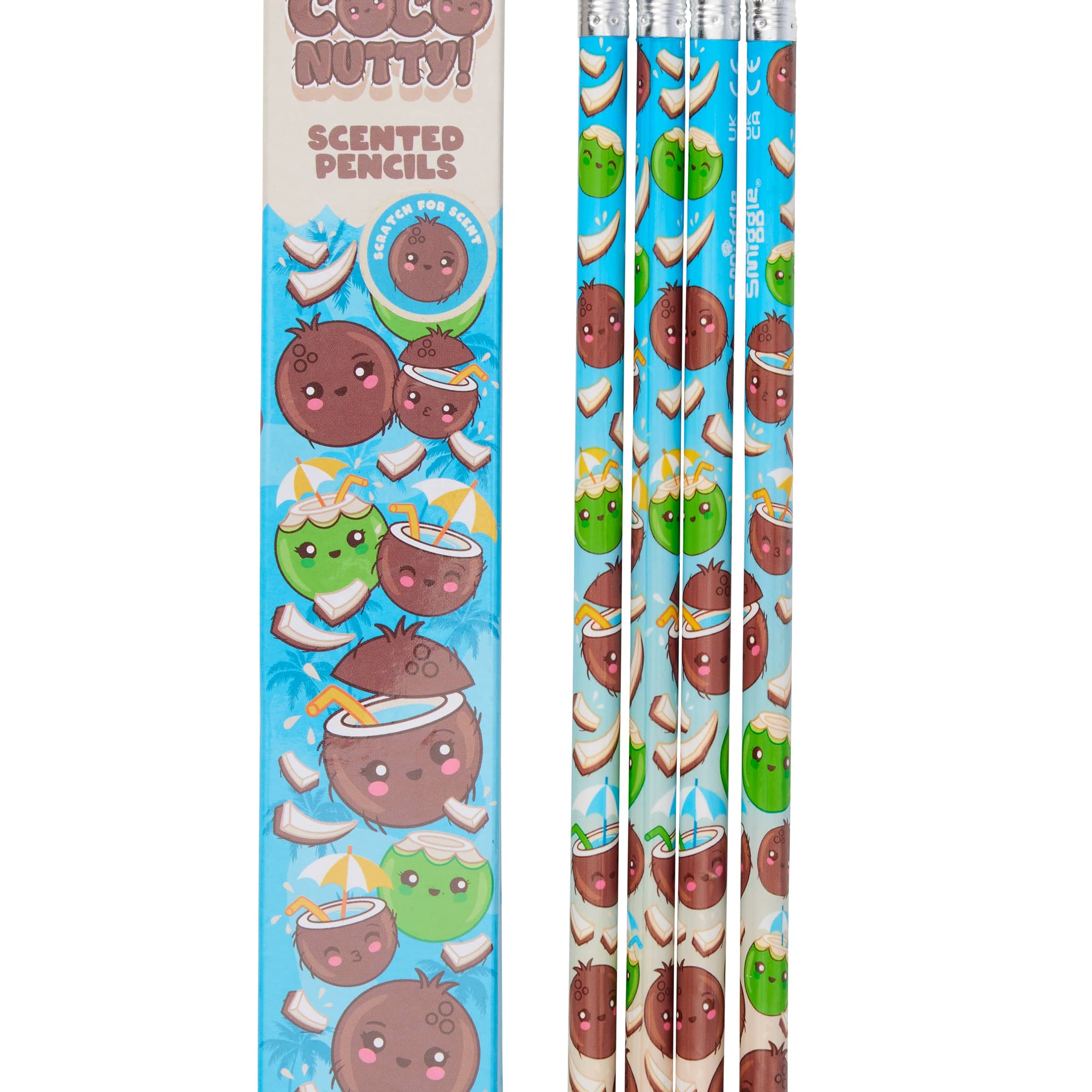 Smiggle - مجموعة 4 أقلام رصاص معطرة