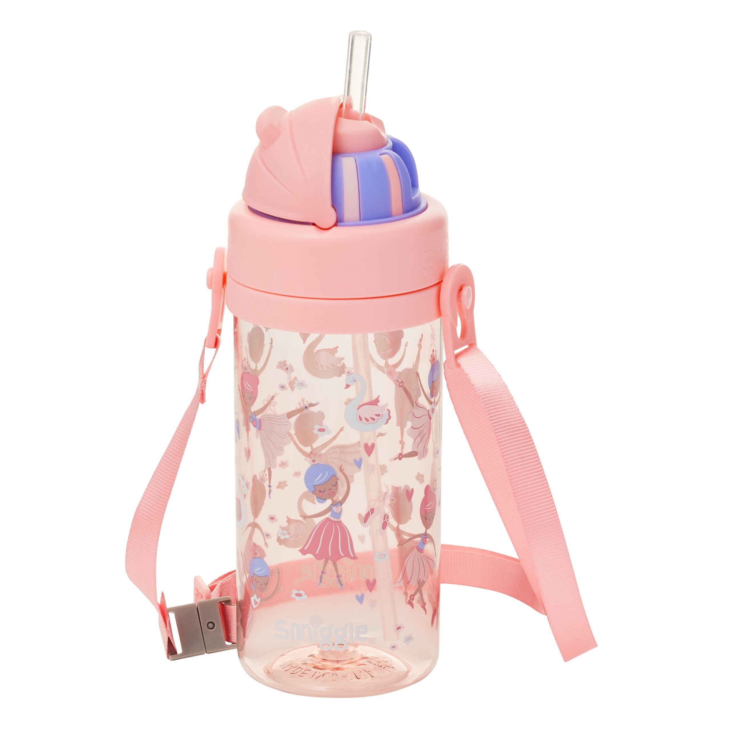 Smiggle - La La Pequeñísimo 400 ML Botella de Agua sin BPA con Pajilla Oculta
