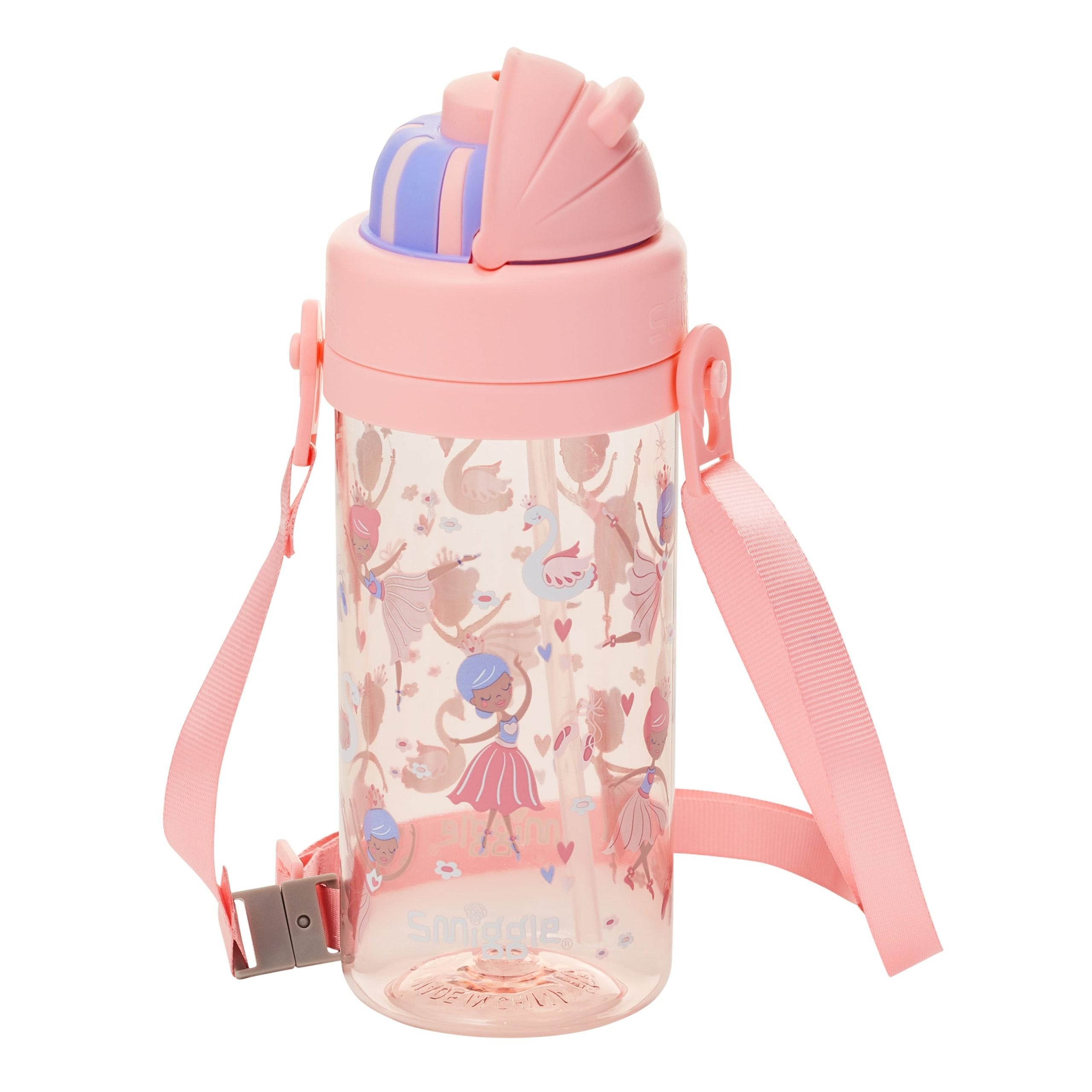 Smiggle - La La Teeny Tiny 400 ML Garrafa de Água com Canudo Oculto sem BPA