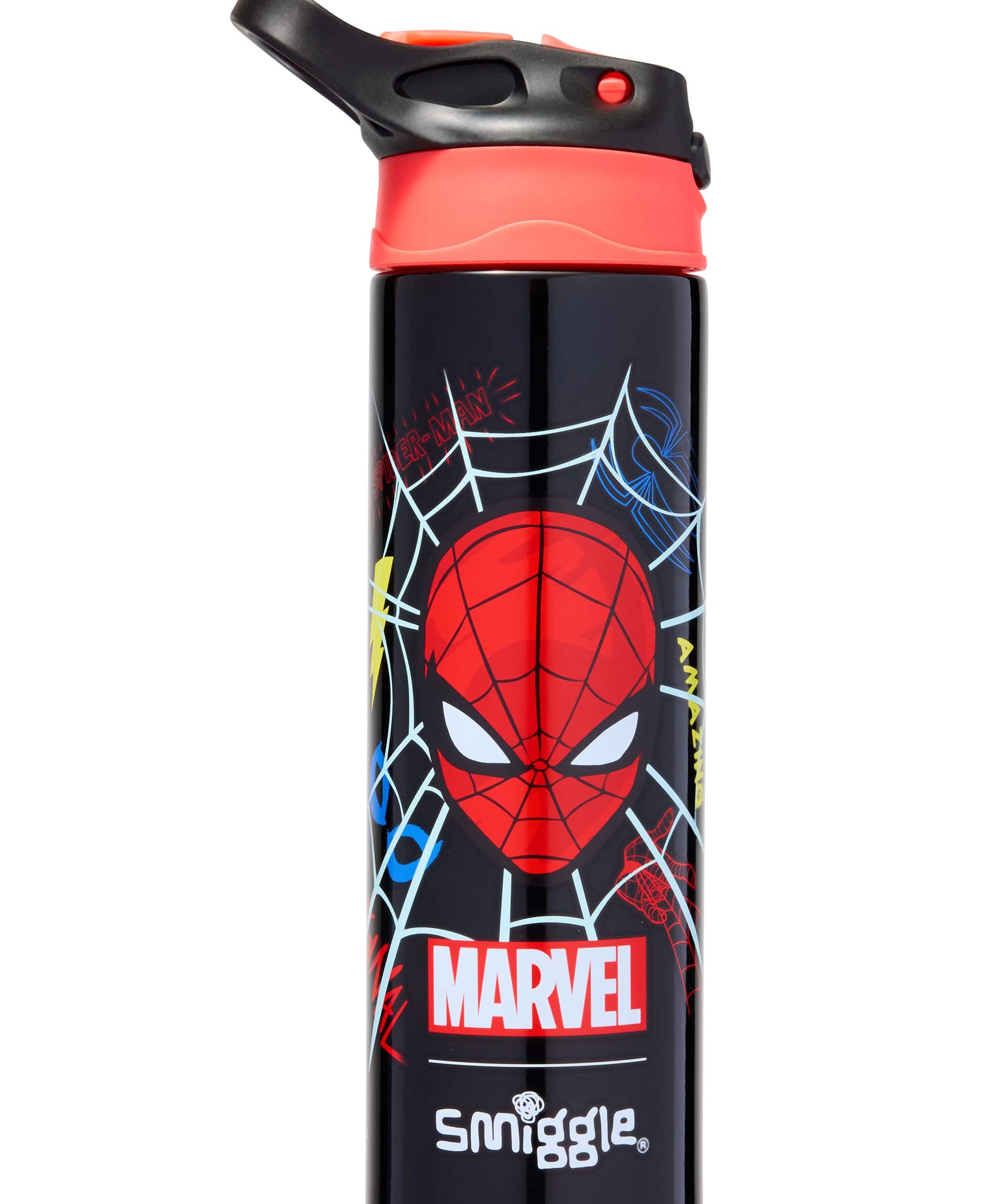 Smiggle - マーベルスパイダーマン BPAフリー 自動ストロー付き 650ML 水筒