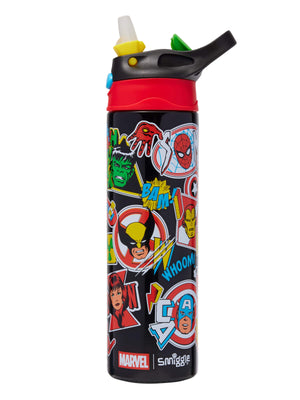 Smiggle - Marvel Yalıtımlı Paslanmaz Çelik Otomatik Pipetli Suluk 520Ml