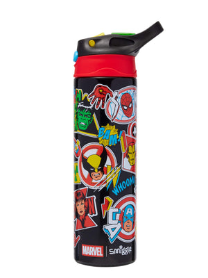 Smiggle - Marvel Yalıtımlı Paslanmaz Çelik Otomatik Pipetli Suluk 520Ml