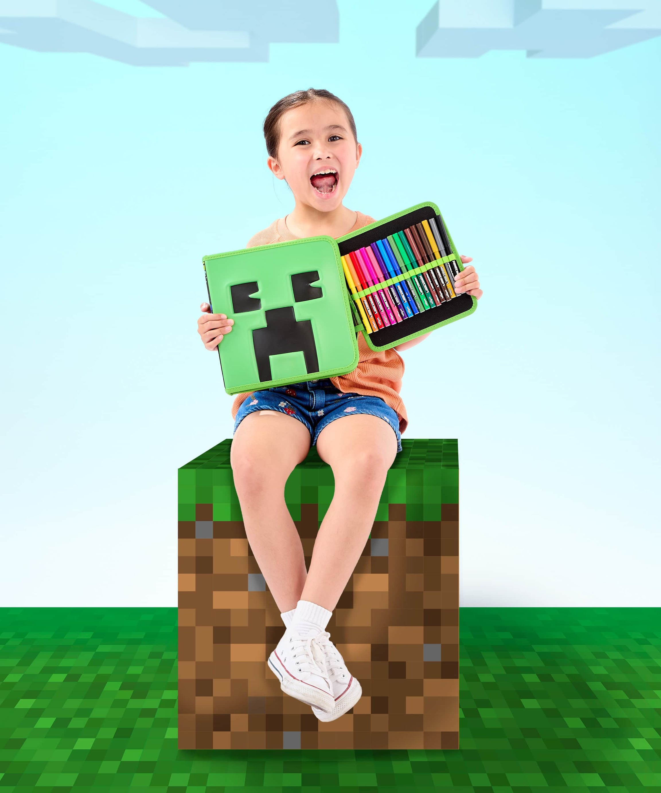 Smiggle - Set de papelería y estuche para lápices de Minecraft