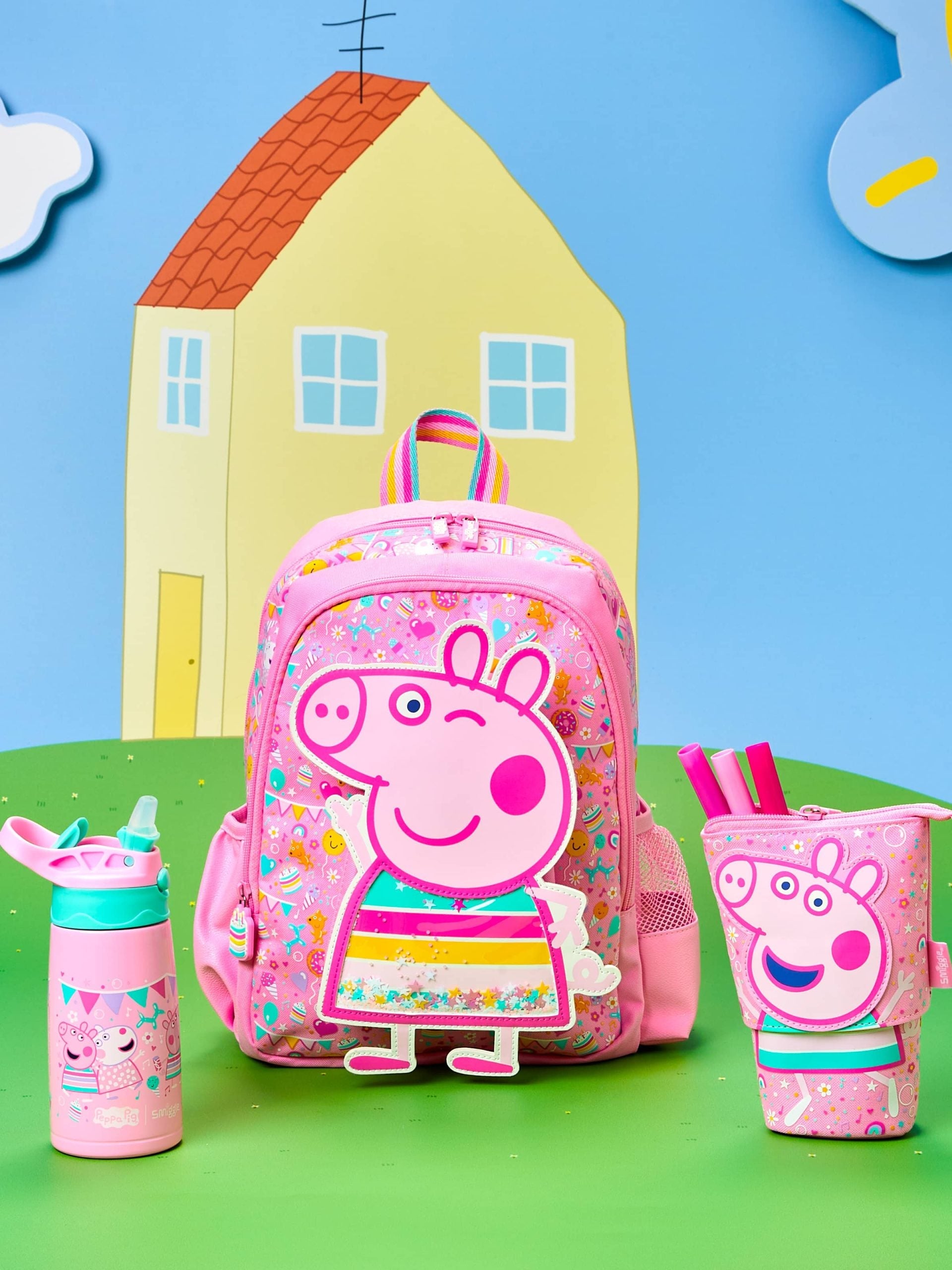 Smiggle – Peppa Pig 400 ml automatische Edelstahlflasche