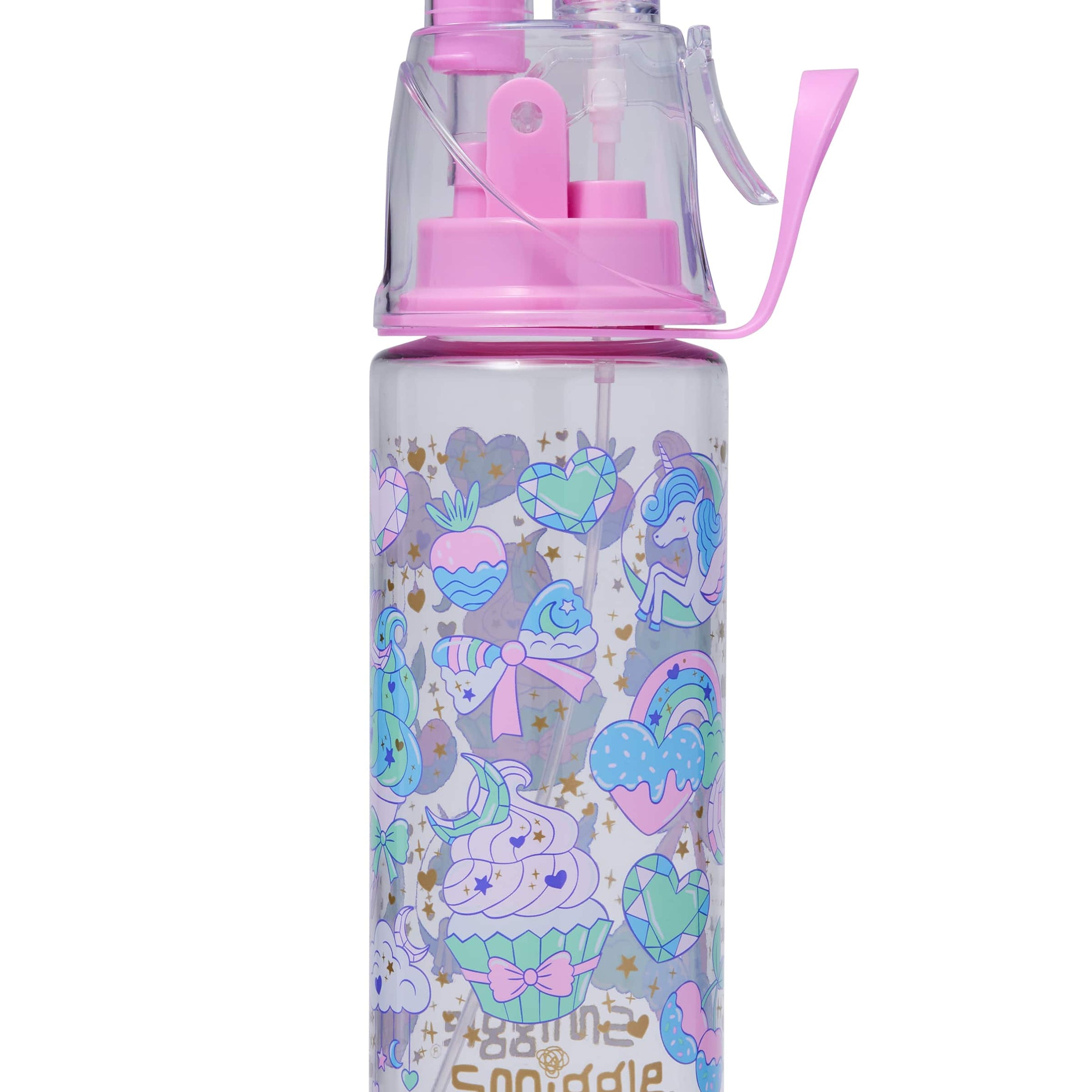 Smiggle - Sjajna boca za vodu s raspršivačem 560ML bez BPA-e