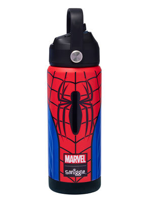 Smiggle - Spider-Man Gizli Pipetli 550ML Çelik Matara