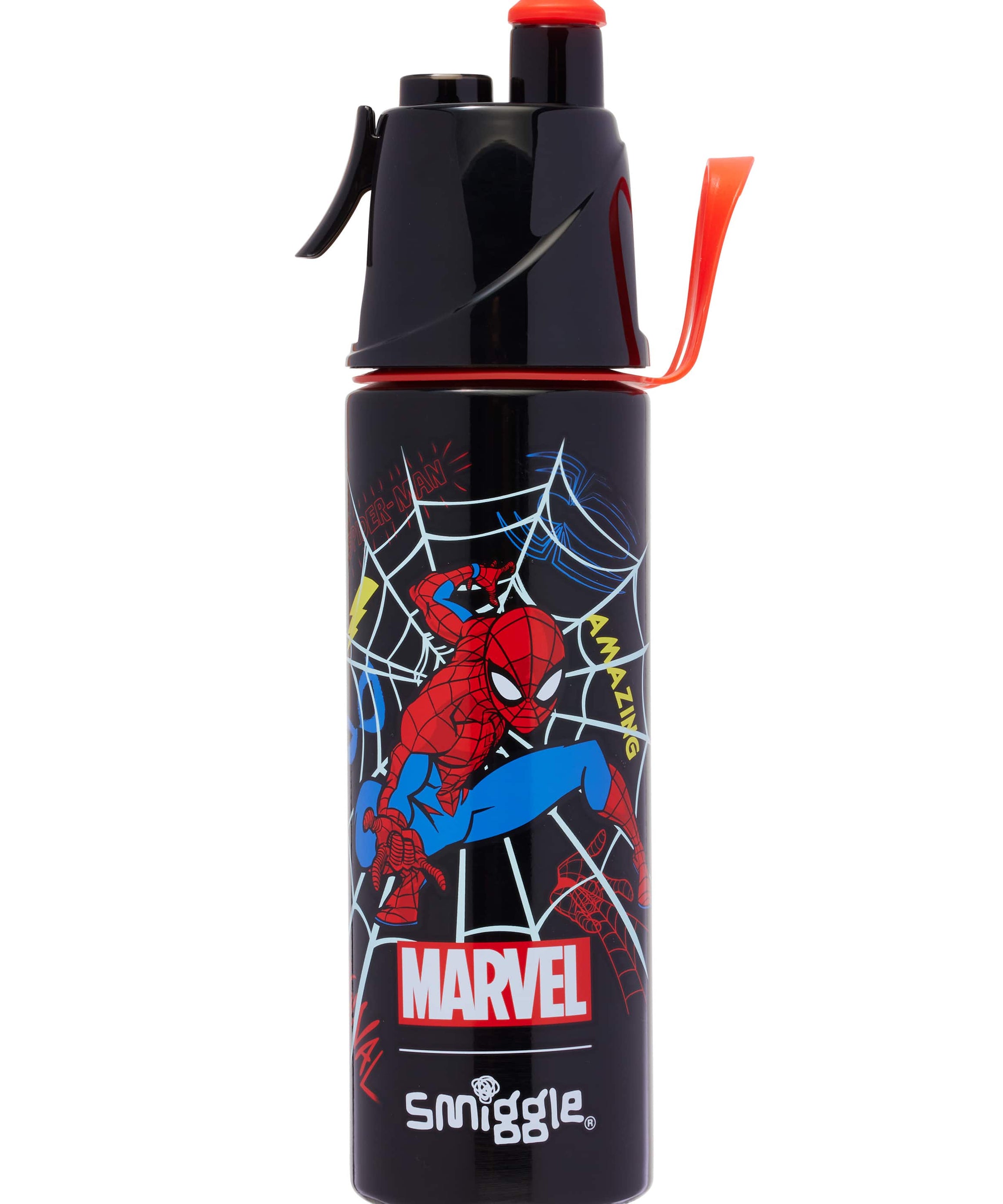 Smiggle - Стальной фляжка с распылителем воды Spider-Man 500ML