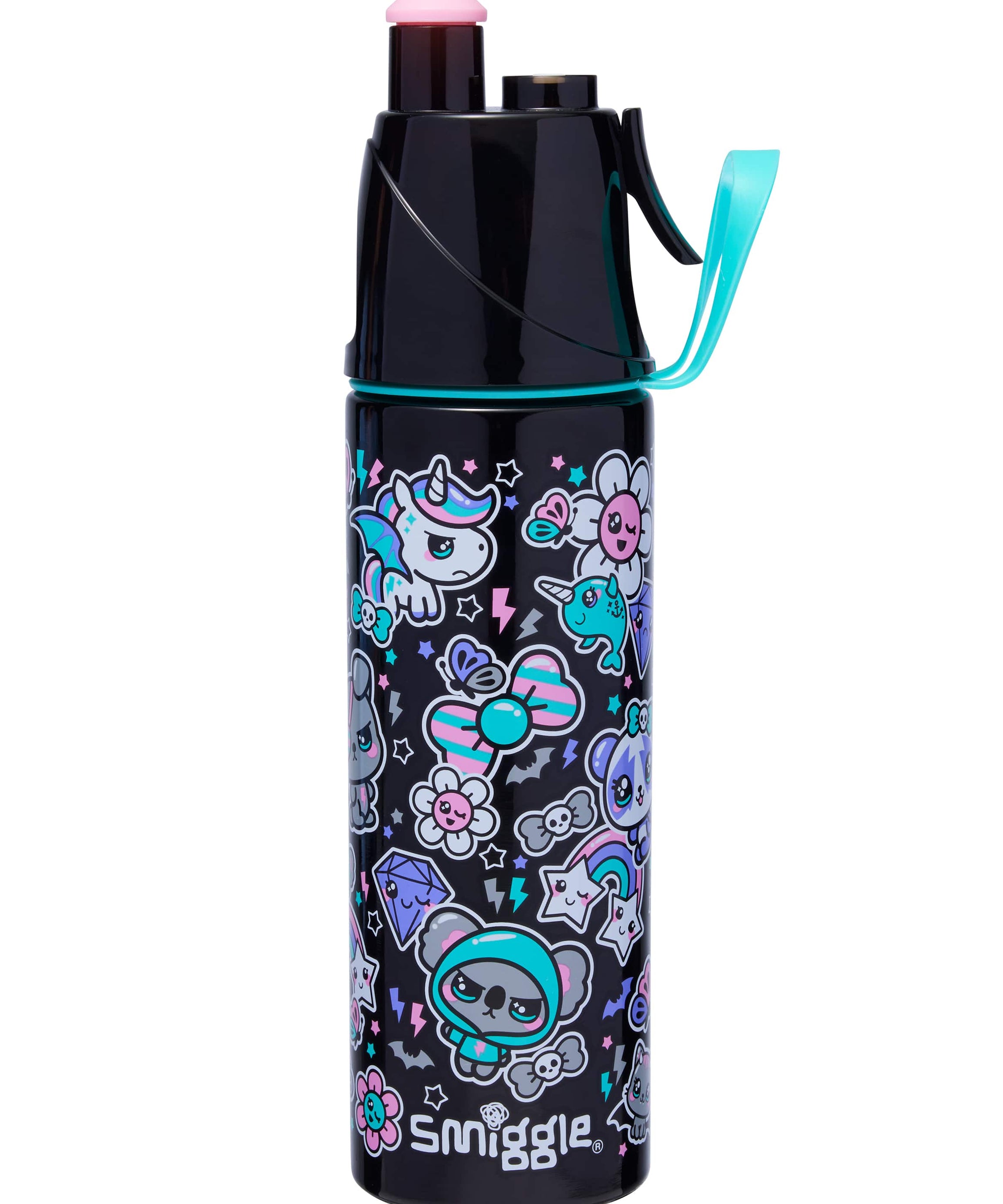Smiggle - Trailblazer  زجاجة ماء من الفولاذ المقاوم للصدأ بسعة 500ML مع رشاش ماء