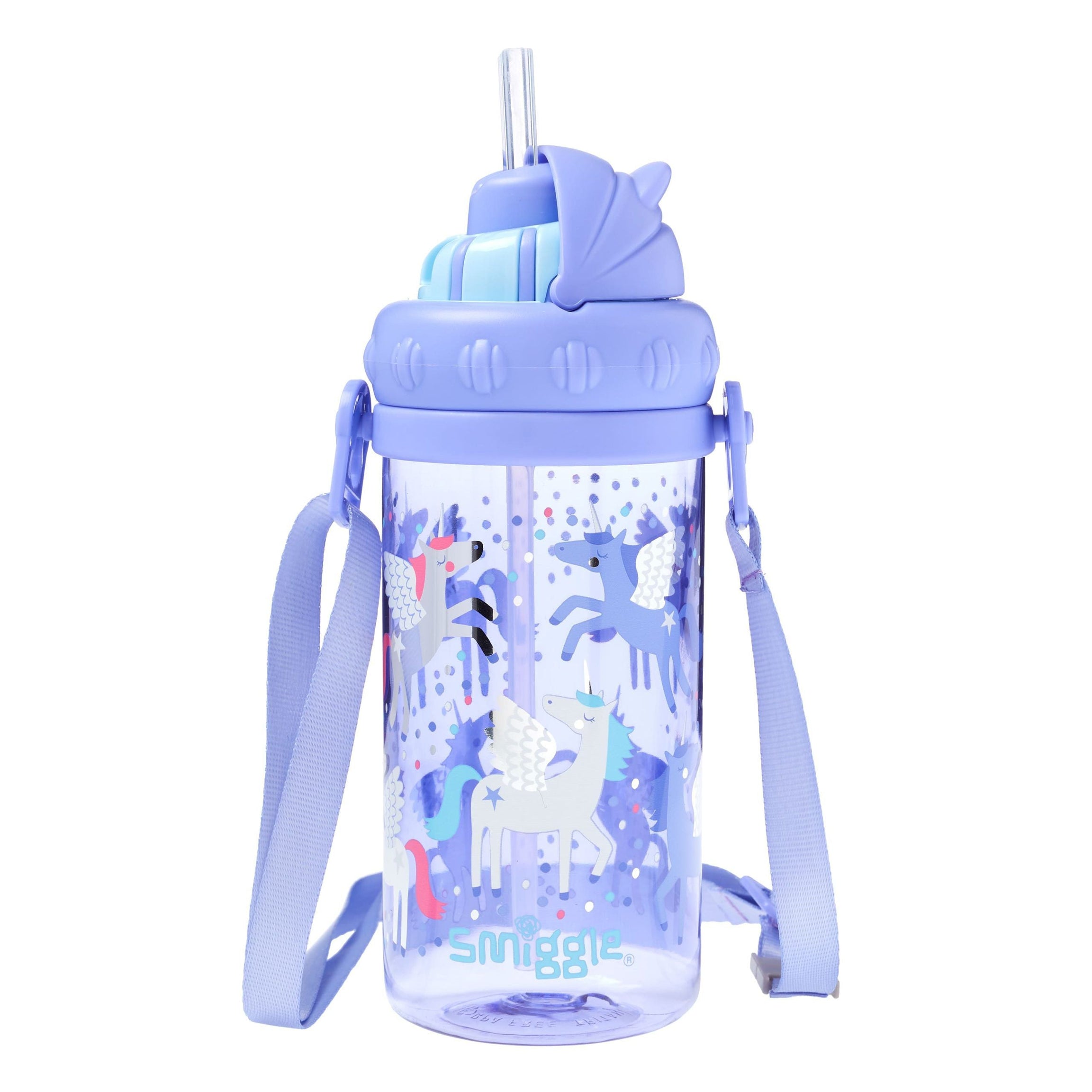 Smiggle - Up & Down May Hawak na Straw na 400ML BPA Hindi Naglalaman na Botelya ng Tubig
