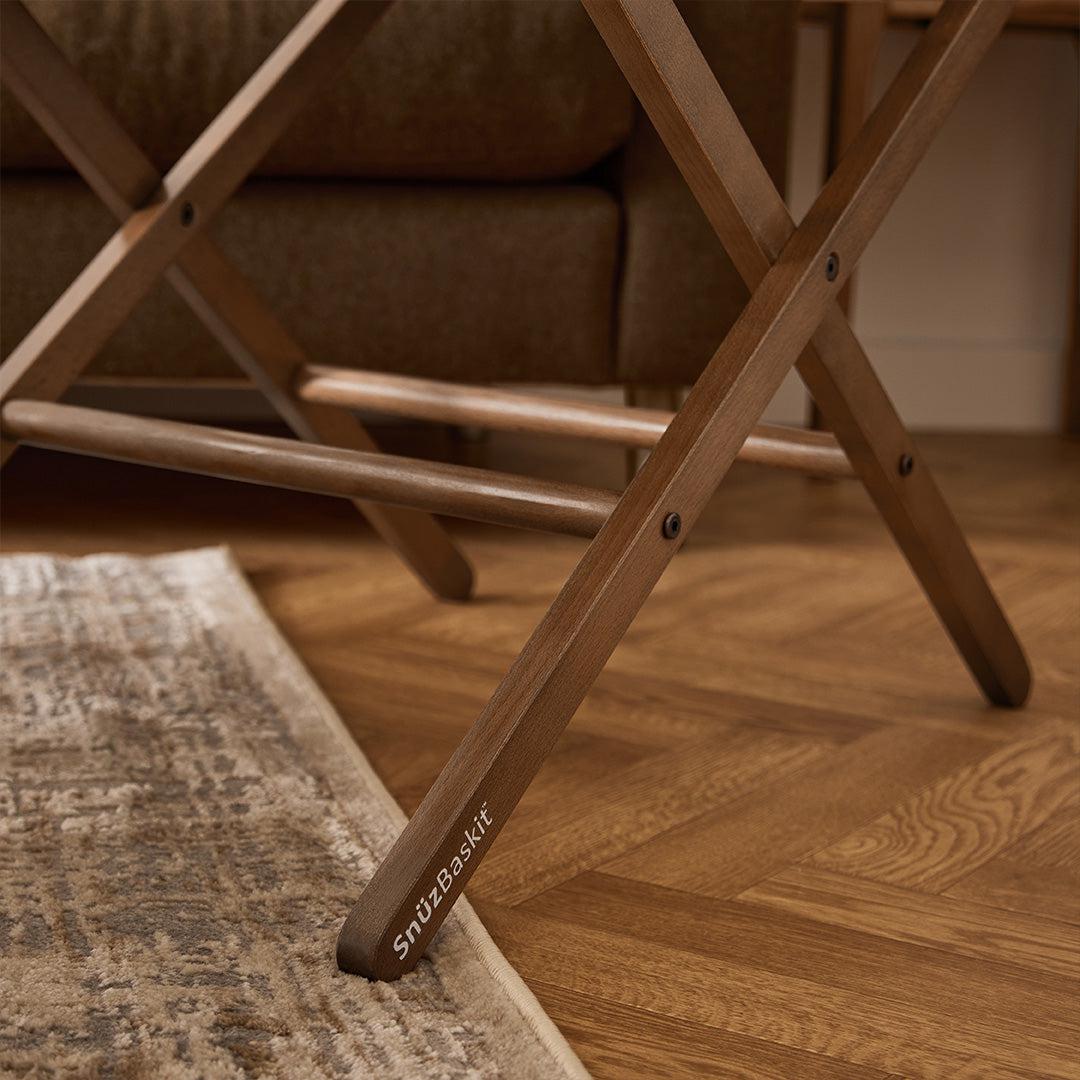 SnuzBaskit Graphite Moses Basket + Walnut Stand - Graphite / Walnut-Moses Baskets-Graphite / Walnut- | Natural Baby Shower