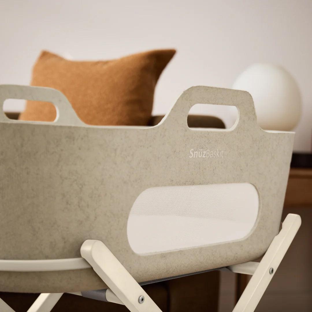 SnuzBaskit Barley Moses Basket & Cashmere Stand Set - Barley / Cashmere-Moses Baskets-Barley / Cashmere- | Natural Baby Shower