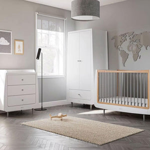 SnuzKot Skandi 3 Piece Nursery Furniture Set - Grey-Nursery Sets-Grey-No Mattress | Natural Baby Shower