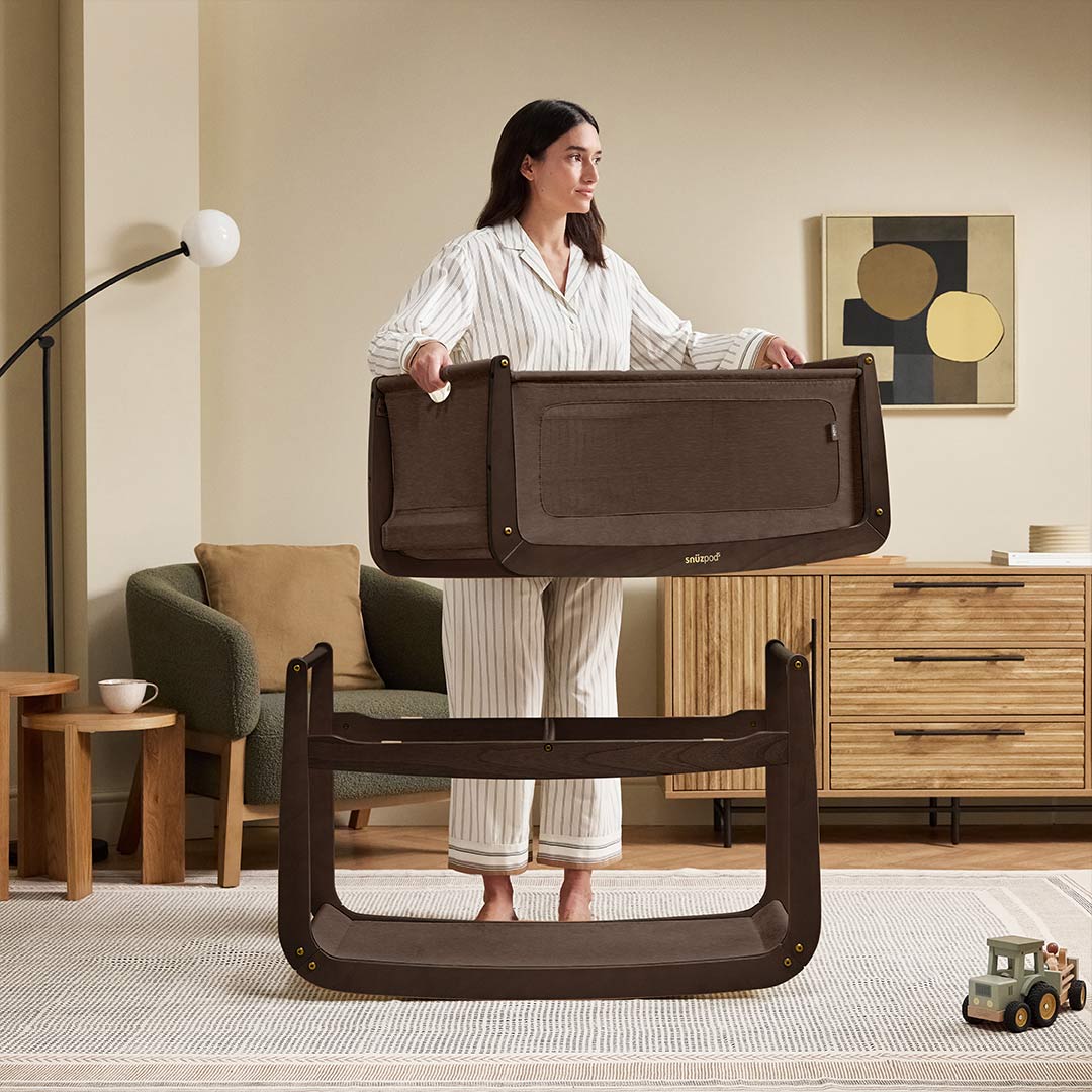 SnuzPod 5 Bedside Crib - Chocolate-Bedside Cribs-Chocolate-Crib | Natural Baby Shower