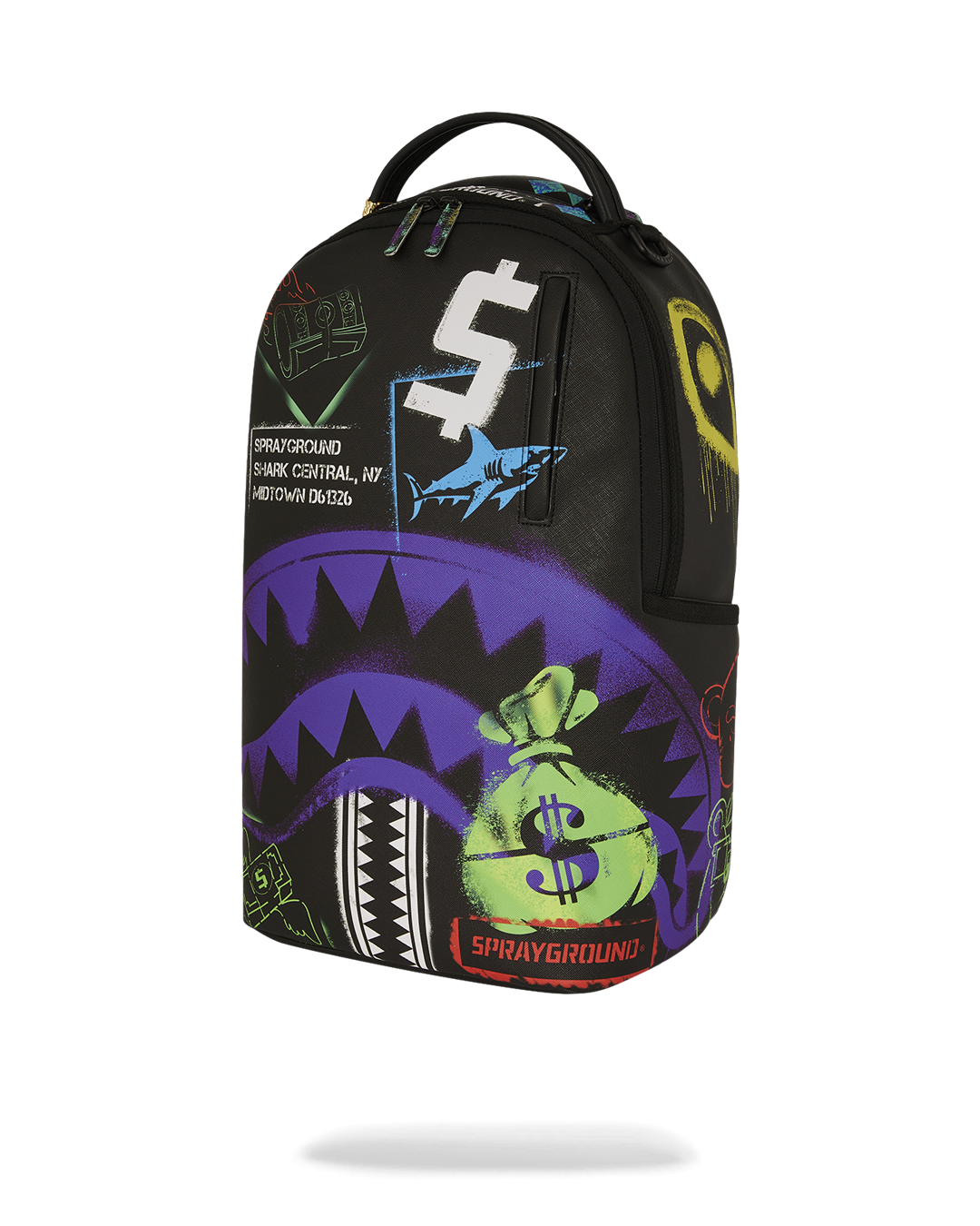 Sprayground - शार्क सेंट्रल एक्स डीएलएक्सएसवी पीठ बैग आउटलेट