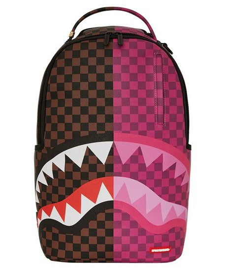 Sprayground - Split Sip Mochila Deluxe a Cuadros Rosada