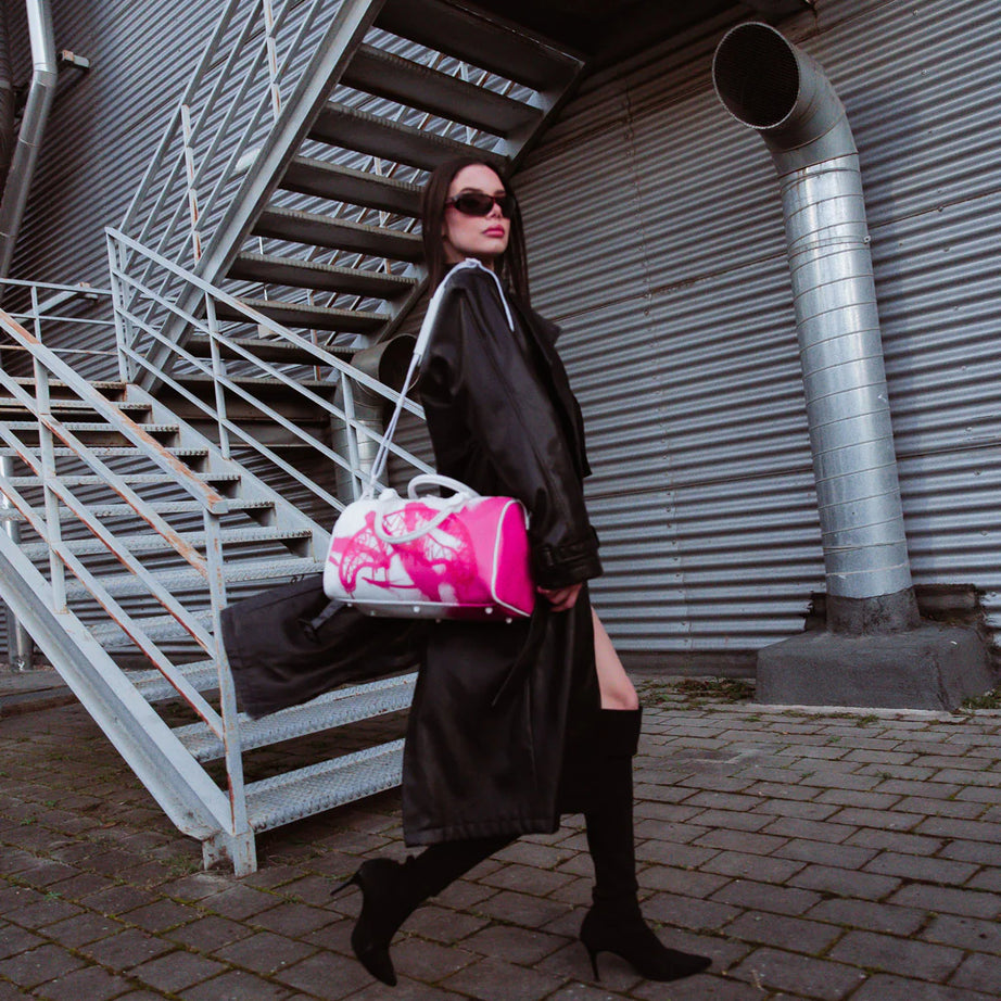 Sprayground - Borsa a Mano e a Spalla Rosa e Bianca Storm