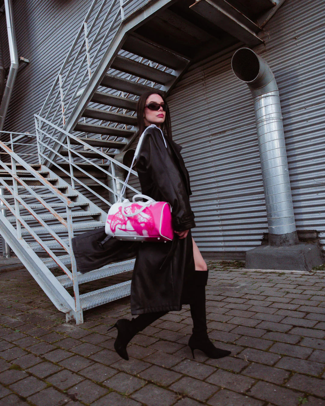 Sprayground - Borsa a Mano e a Spalla Rosa e Bianca Storm