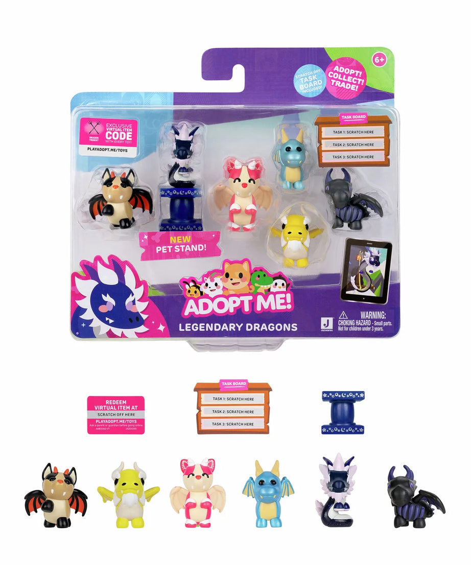 Squishmallows - ¡Adóptame! Figuras de Juguete de Dragones Legendarios de 6 piezas