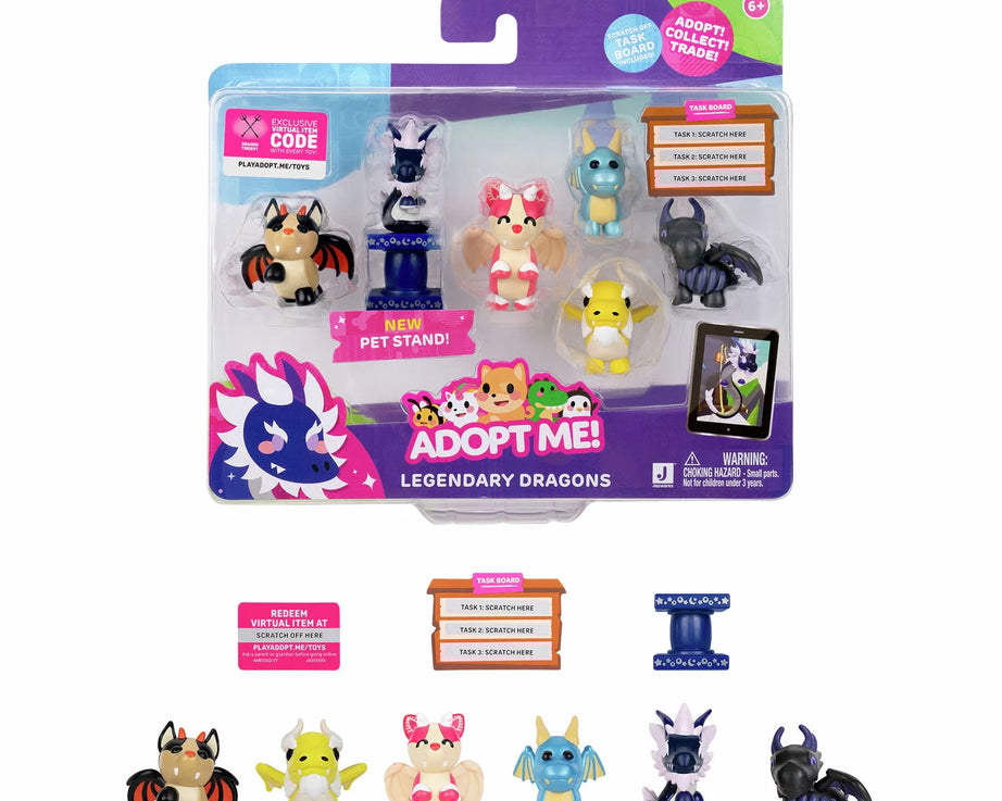 スクイッシュマロウズ - アダプトミー！6体セット 伝説のドラゴンおもちゃフィギュア