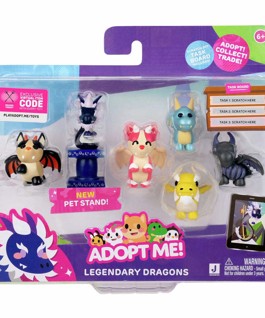 Squishmallows - ¡Adóptame! Figuras de Juguete de Dragones Legendarios de 6 piezas
