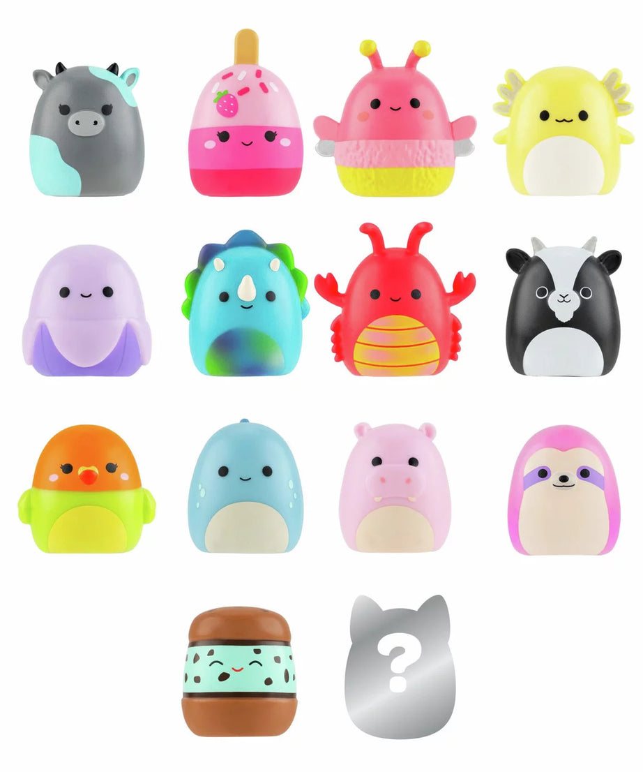 स्क्विशमैलोज़ - स्क्विश-ए-लॉन्ग्स 14 आकृति + अंगूठी सेट + 4 सहायक उपकरण विशेष श्रृंखला खिलौना