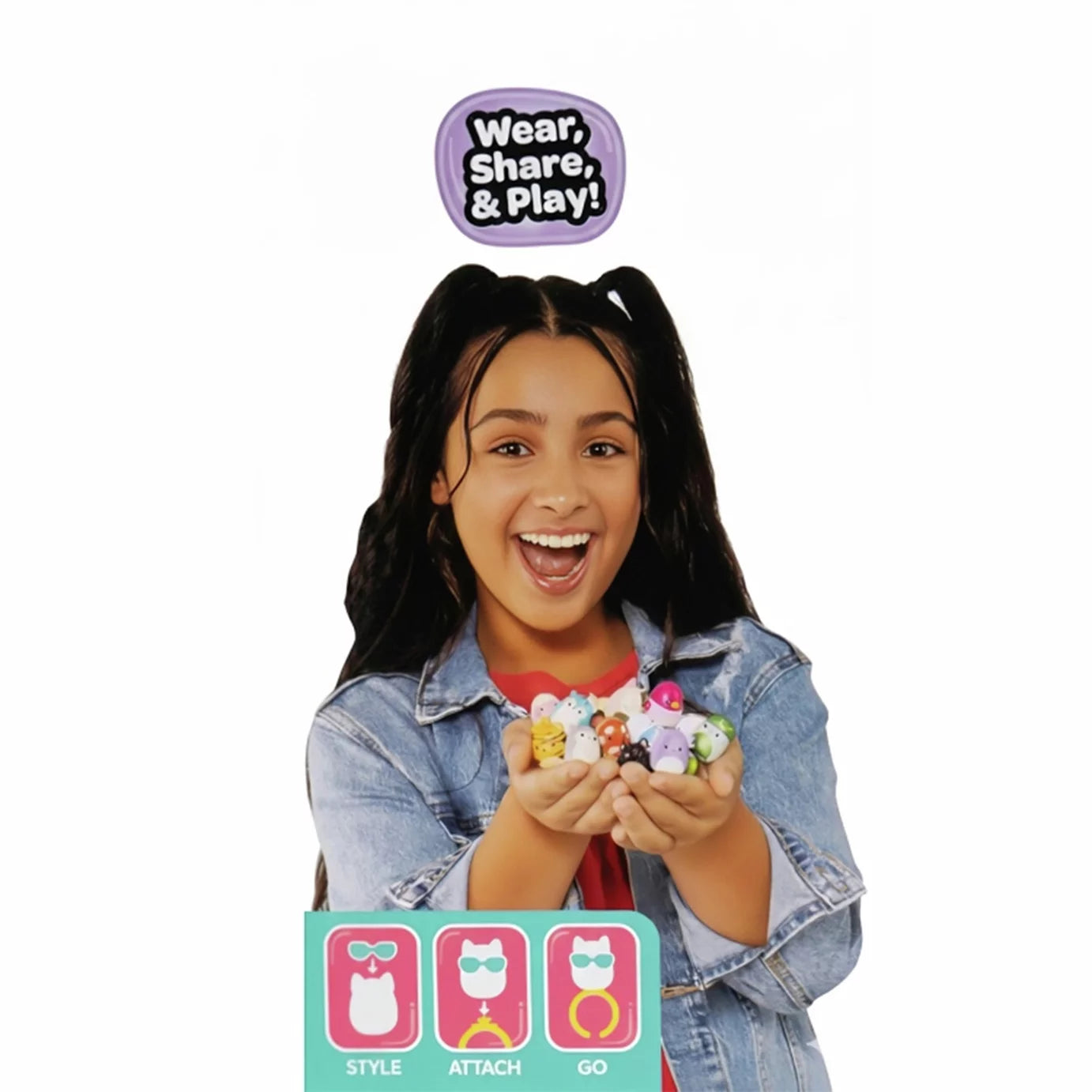 Squishmallows - Squish-a-longs Set de 14 Figuras + Anillo + 4 Accesorios Serie Especial Juguete
